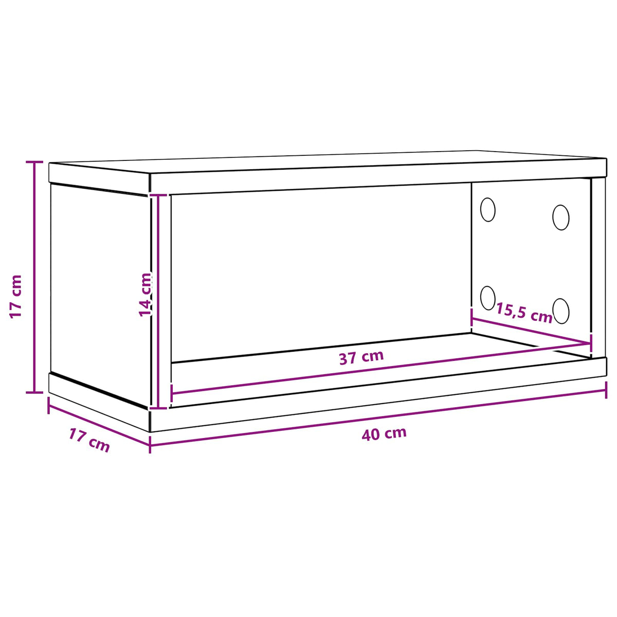 CD Storage Rack Old Wood 40 x 17 x 17 cm Engineered Wood