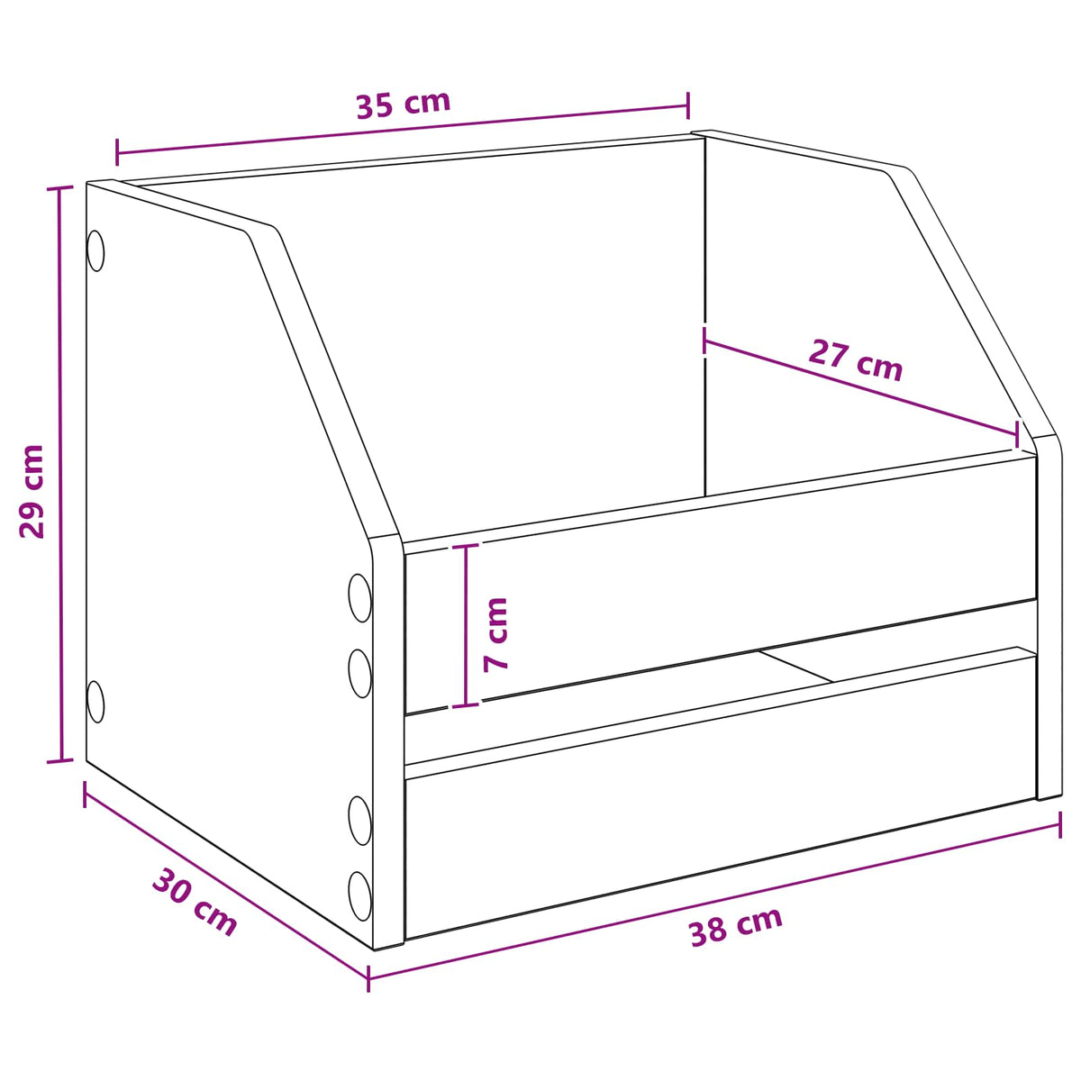 Vinyl Album Box 2 pcs White 38 x 30 x 29 cm Engineered Wood