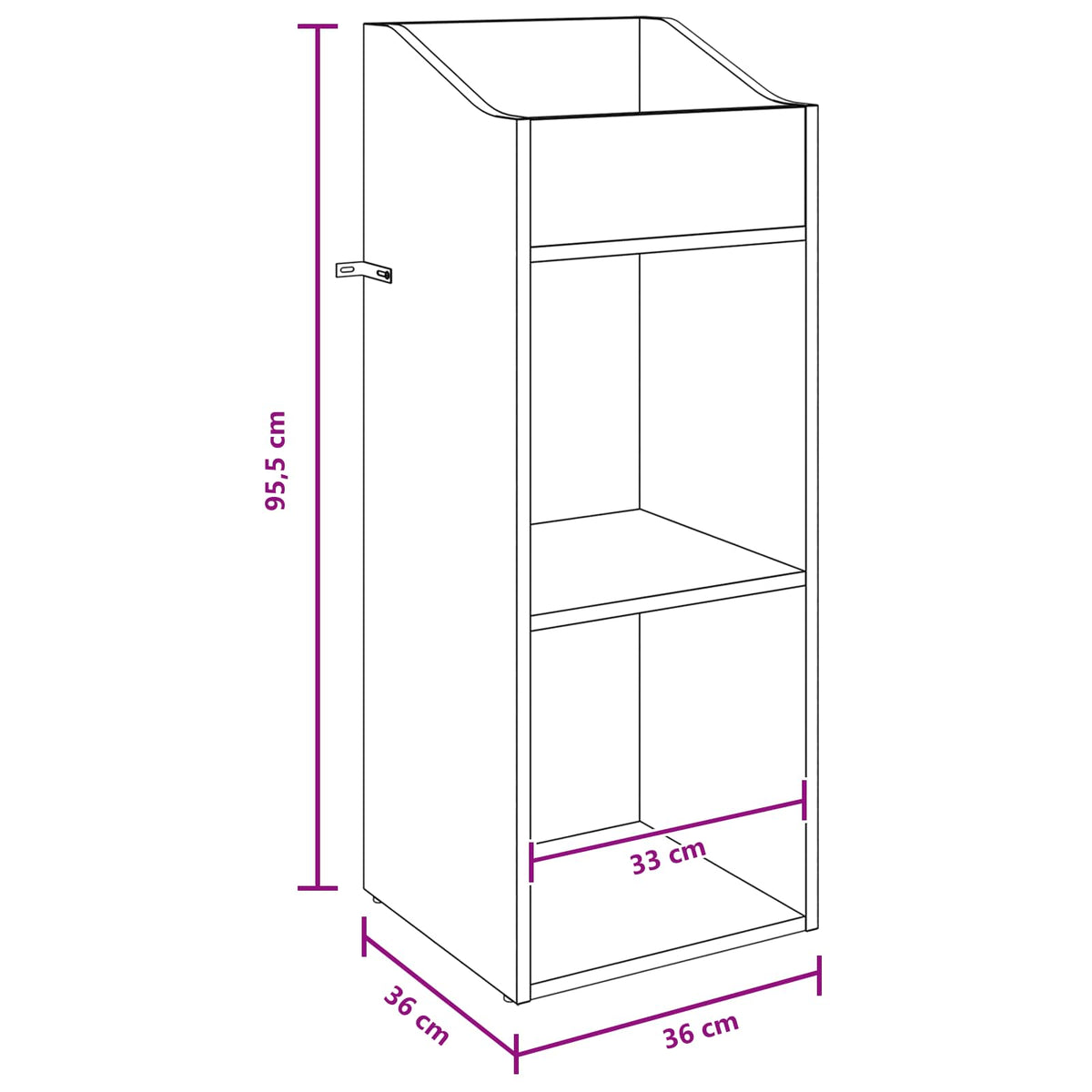 Record Cabinet Concrete Grey 36 x 36 x 95.5 cm Engineered Wood