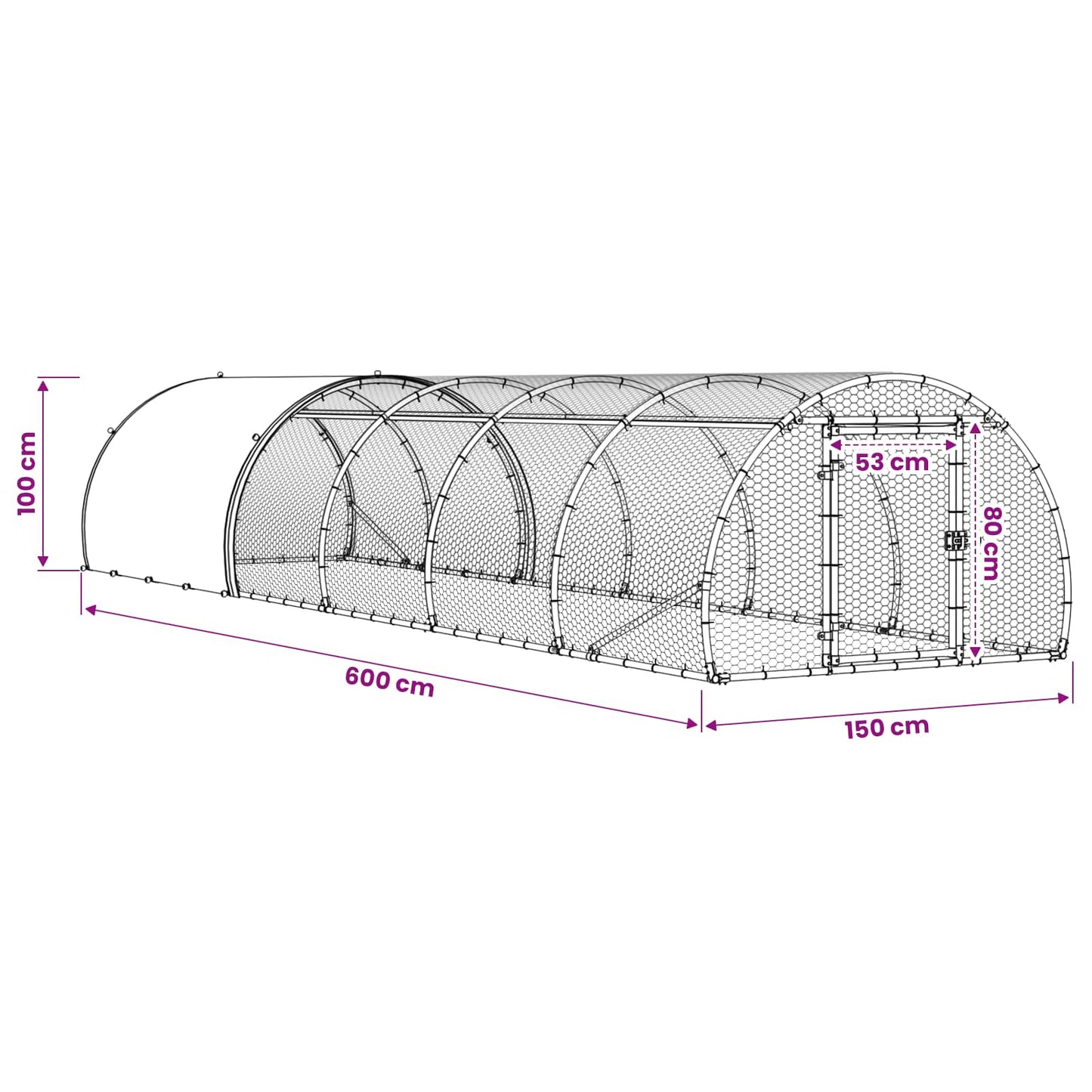 Chicken Coop Silver 600 x 150 x 100 cm Galvanised Steel