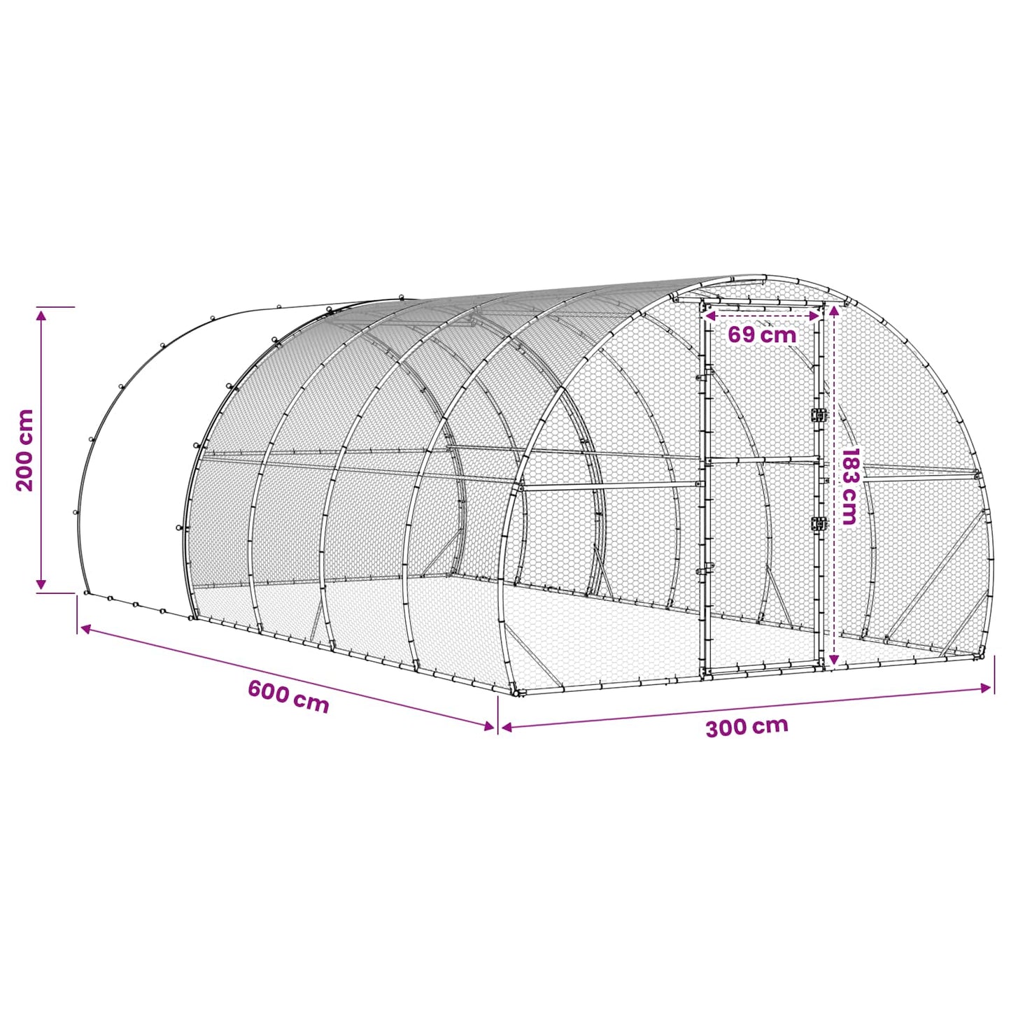 Chicken Coop Silver 600 x 300 x 200 cm Galvanised Steel