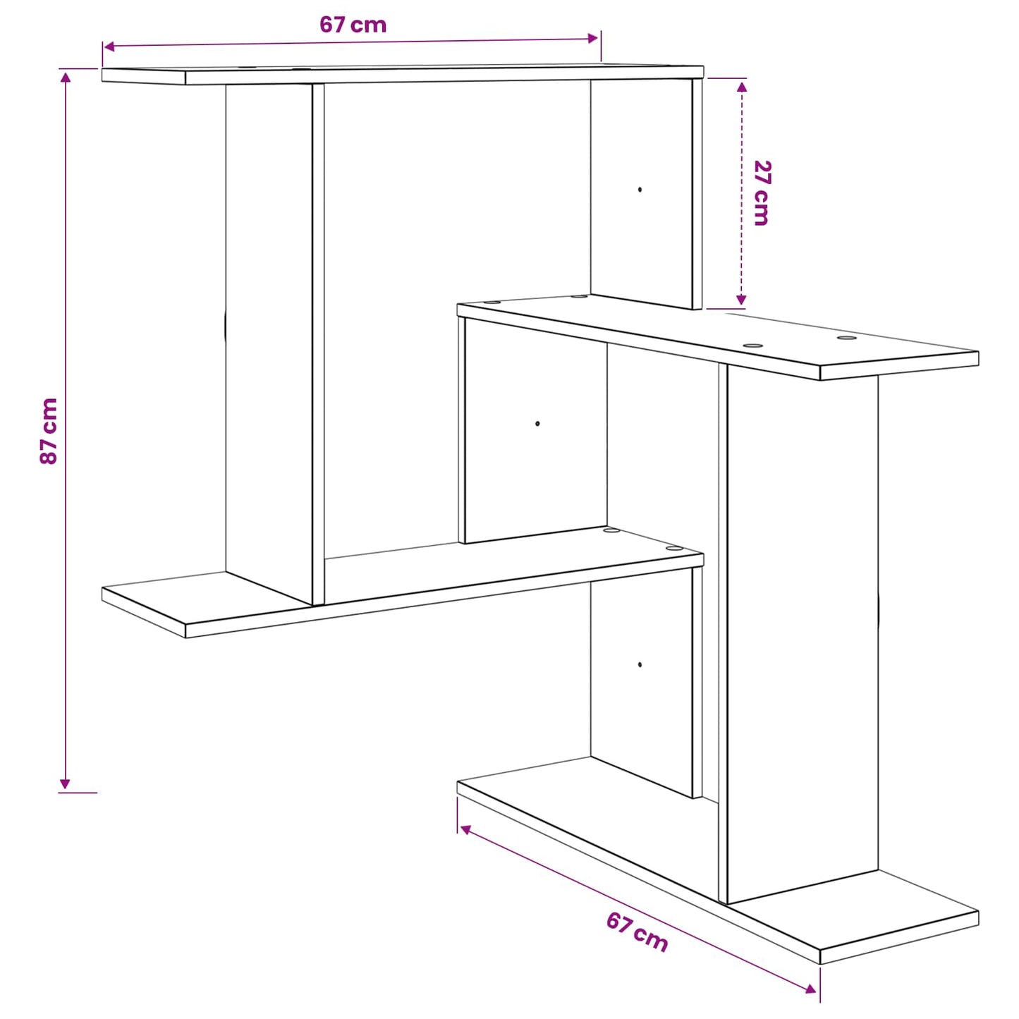 Wall Shelf Sonoma Oak 67 x 67 x 87 cm Engineered Wood