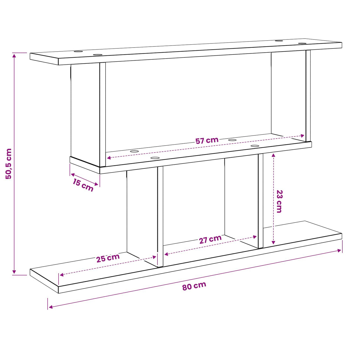 Wall Shelf Smoked Oak 80 x 15 x 50.5 cm