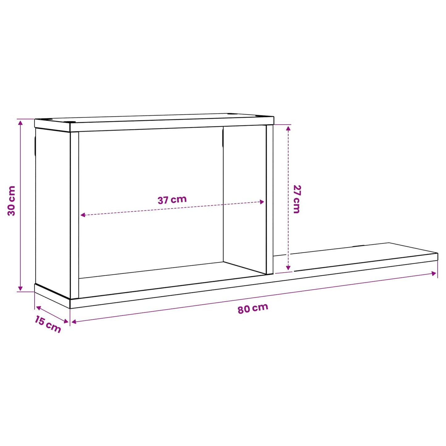 Floating Shelves 2 pcs Artisan Oak 80 x 15 x 30 cm