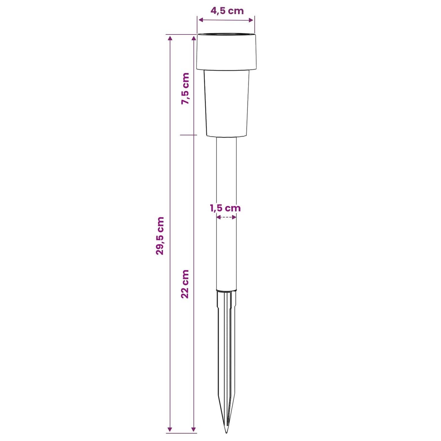 Outdoor Solar Lights with Ground Spike 6 pcs Warm White 29.5 cm
