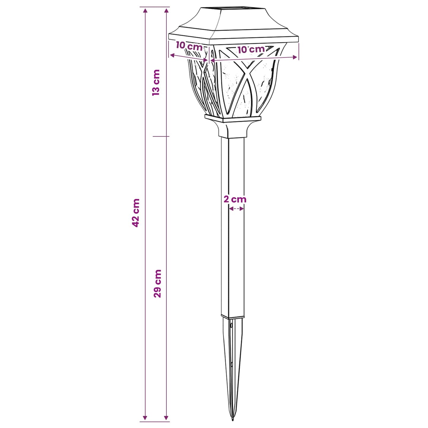 Outdoor Solar Lights with Ground Spike 24 pcs Warm White 42 cm