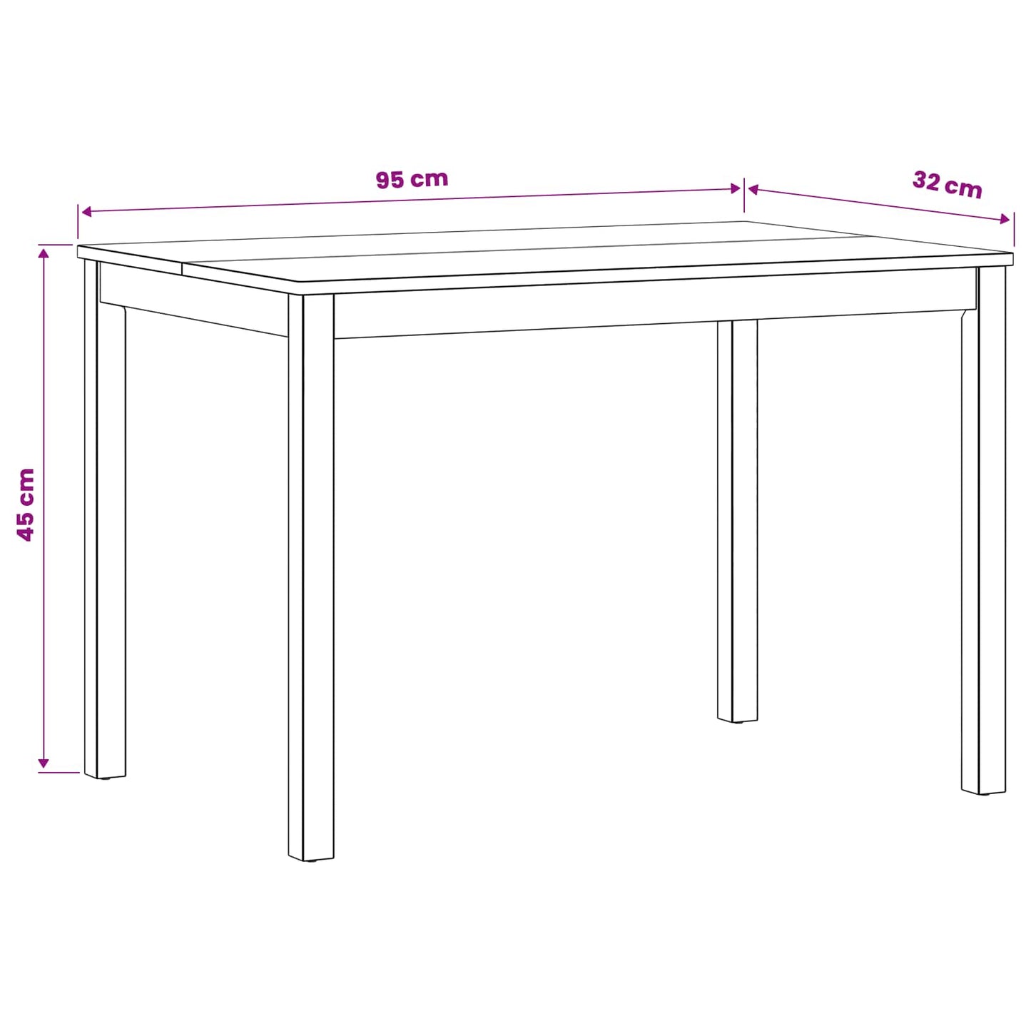 Dining Table 110 x 75 x 75 cm Solid Oak Wood Natural