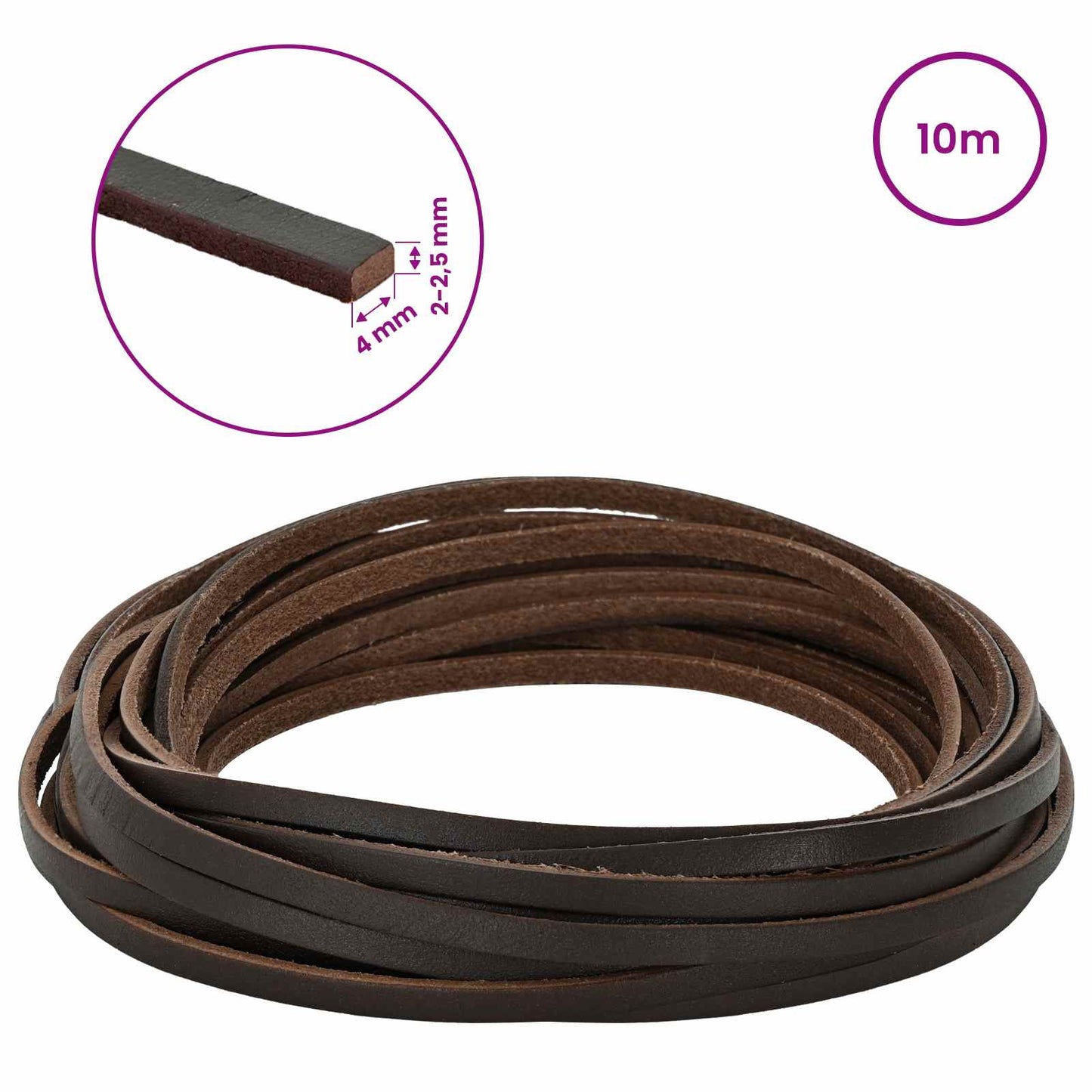 Leather Strap Dark Brown 1000 x 0.4 cm Leather