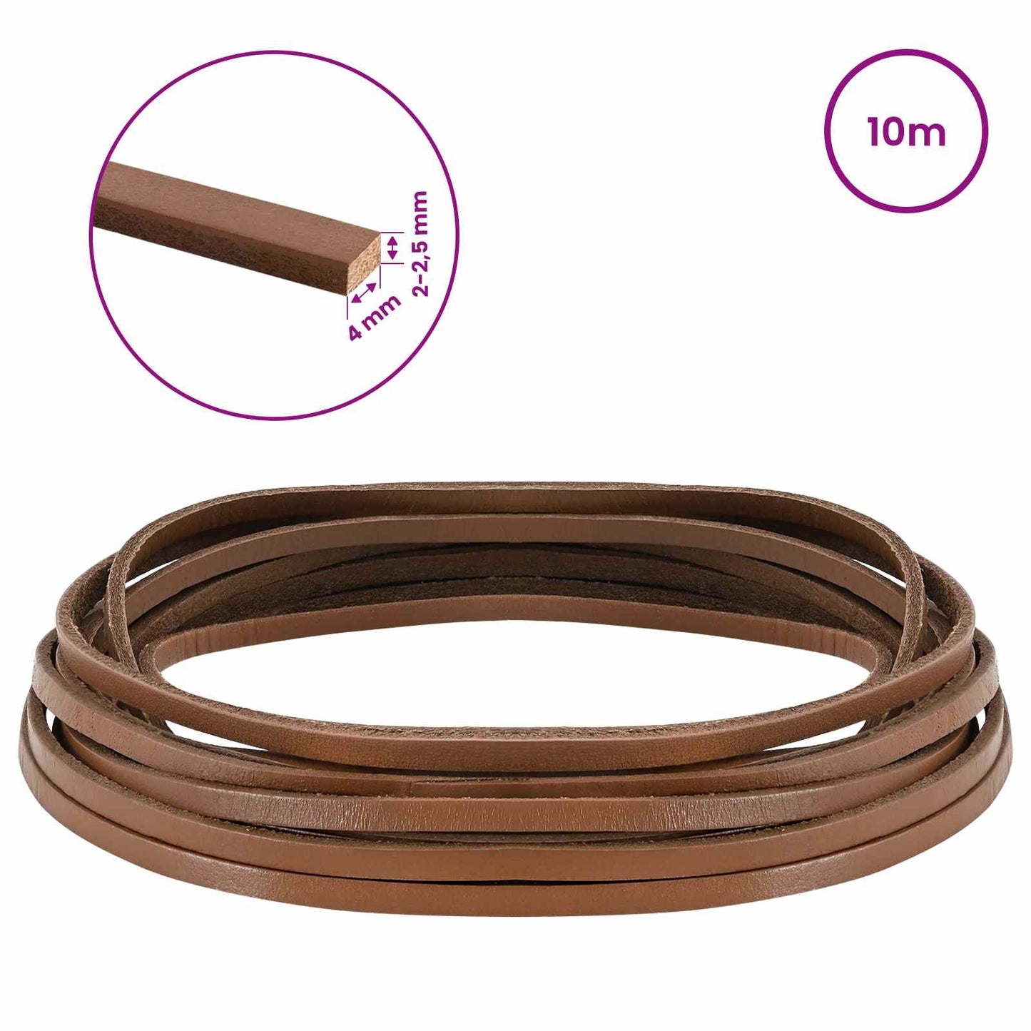 Leather Strap Brown 1000 x 0.4 cm Leather