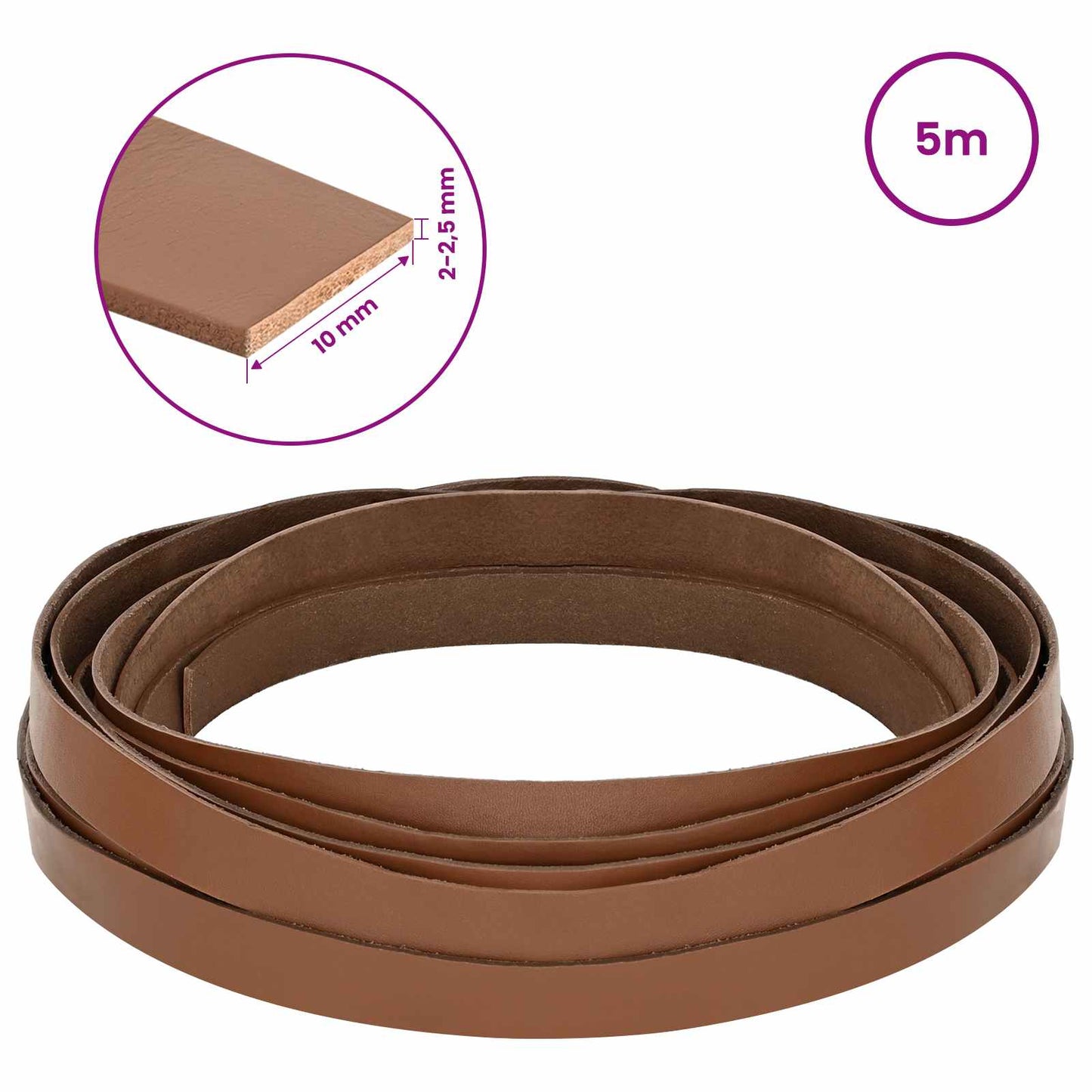 Leather Strap Brown 500 x 1 cm Leather