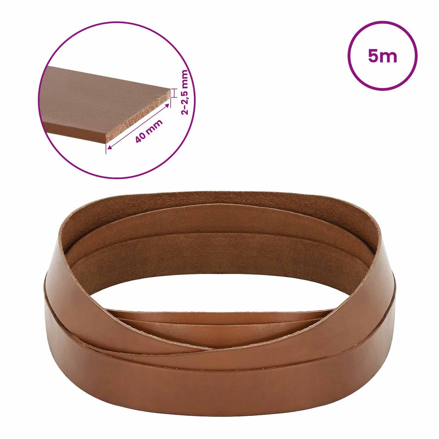 Leather Strap Brown 500 x 4 cm Leather