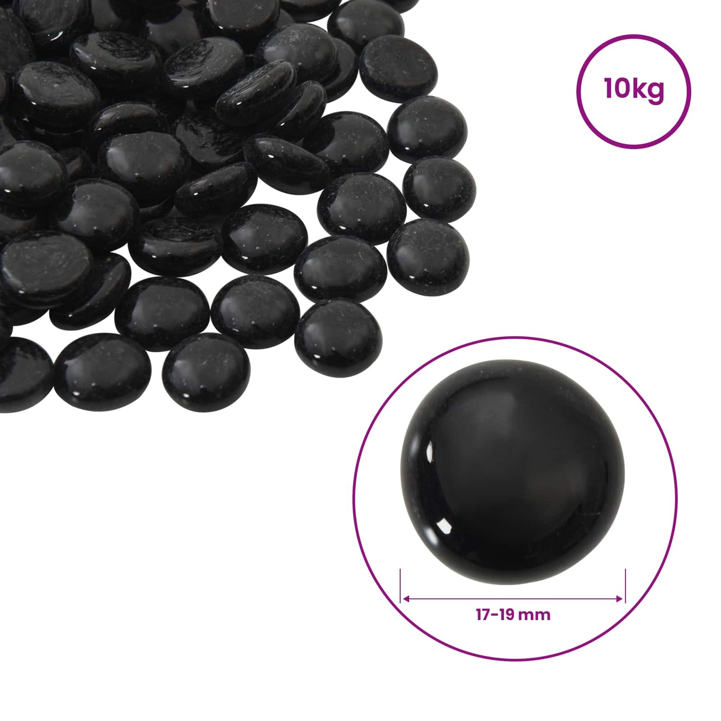 Glass Nugget 17-19 mm Black Glass