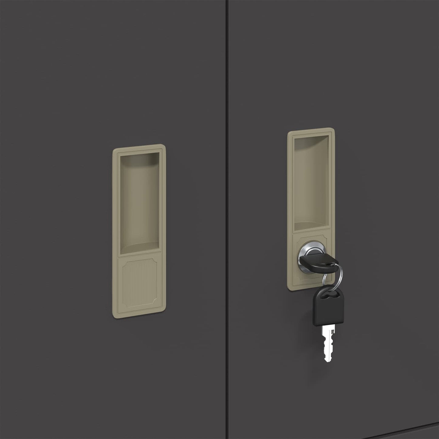 Storage Cabinet 2 pcs Black 80 x 40 x 220 cm Steel Lockable