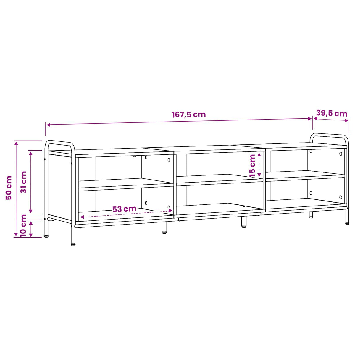 TV Cabinet 167.5 x 36.5 x 50 cm Artisan Oak Engineered Wood