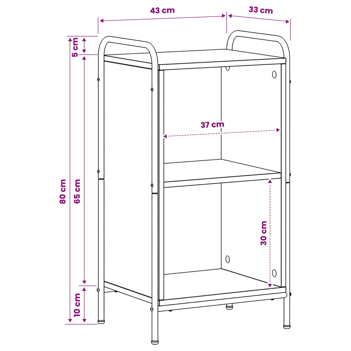 Book Cabinet 43 x 33 x 80 cm Engineered Wood Grey Sonoma