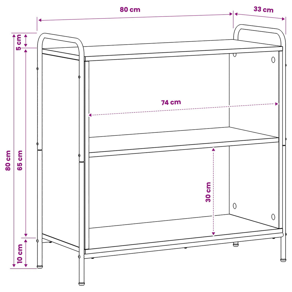 Book Cabinet 80 x 33 x 80 cm Engineered Wood Smoked Oak