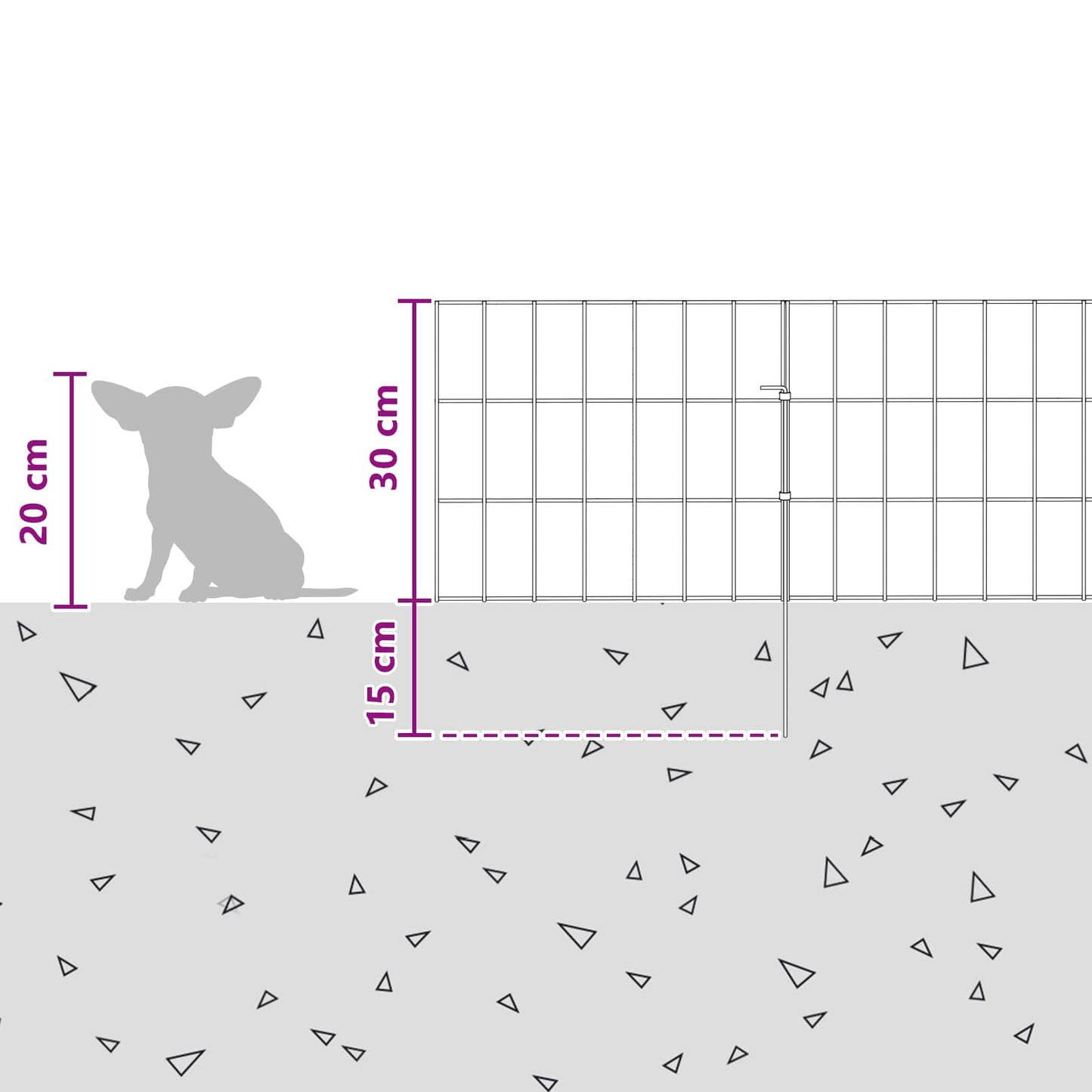 Garden Fence with Stakes 48 pcs 35 x 30 cm Mesh Silver
