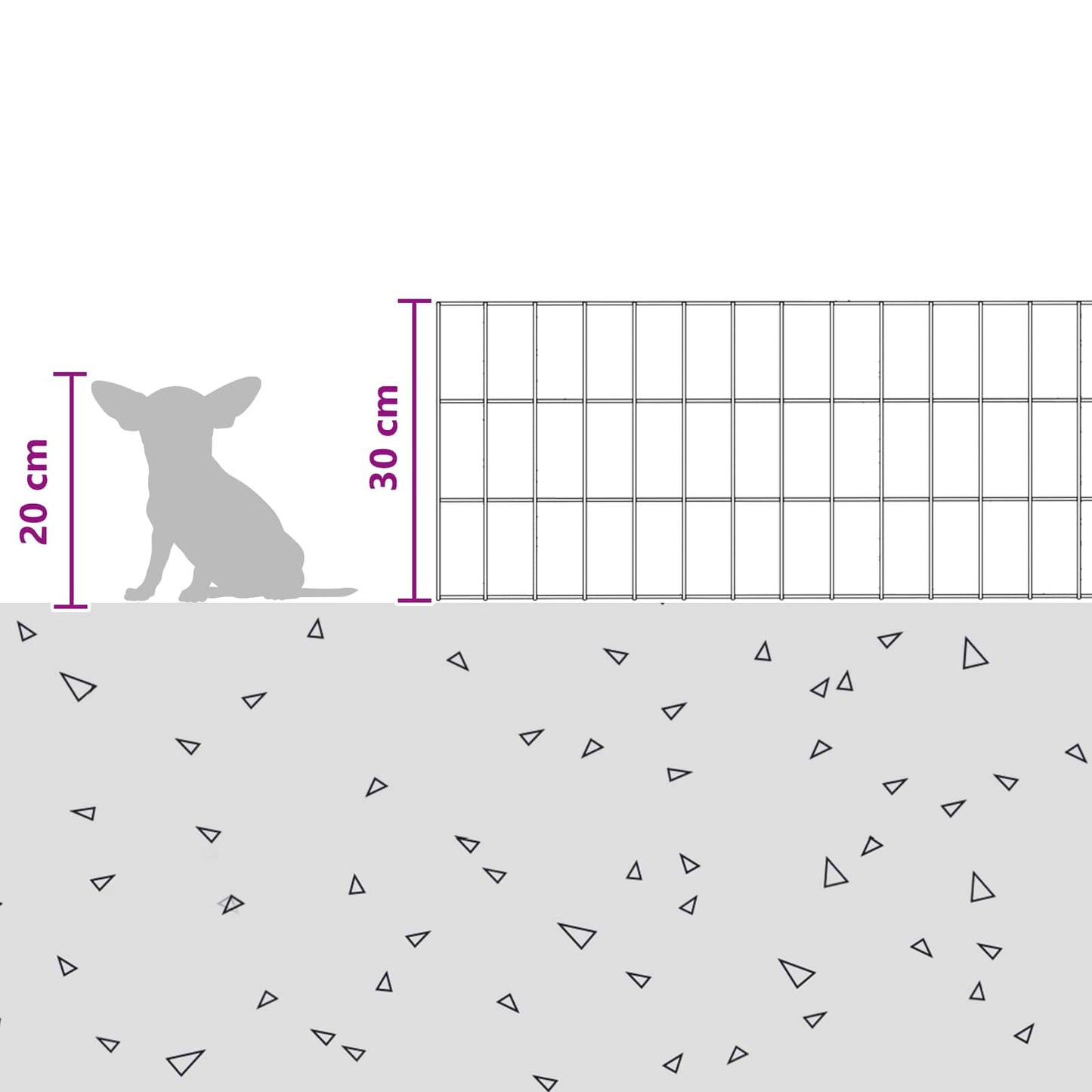 Garden Fence with Stakes 12 pcs 75 x 30 cm Mesh Silver