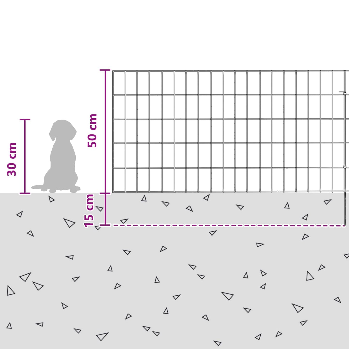 Garden Fence with Stakes 24 pcs 95 x 50 cm Mesh Silver