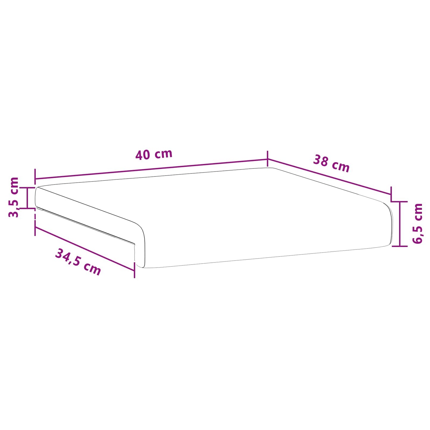 Bench Cushion 4 pcs Fabric Wine Red Depth 35 cm