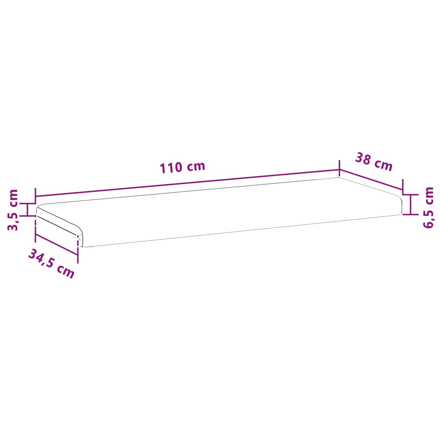 Bench Cushion Fabric Taupe Depth 35 cm
