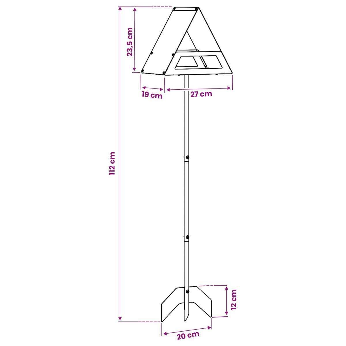 Bird Feeder Galvanised Steel Silver