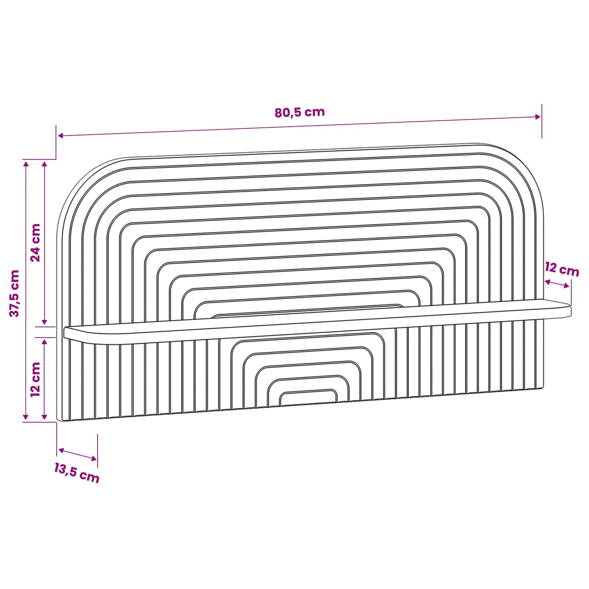 Wall Shelf 2 pcs White 80.5 x 13.5 x 37.5 cm Engineered Wood