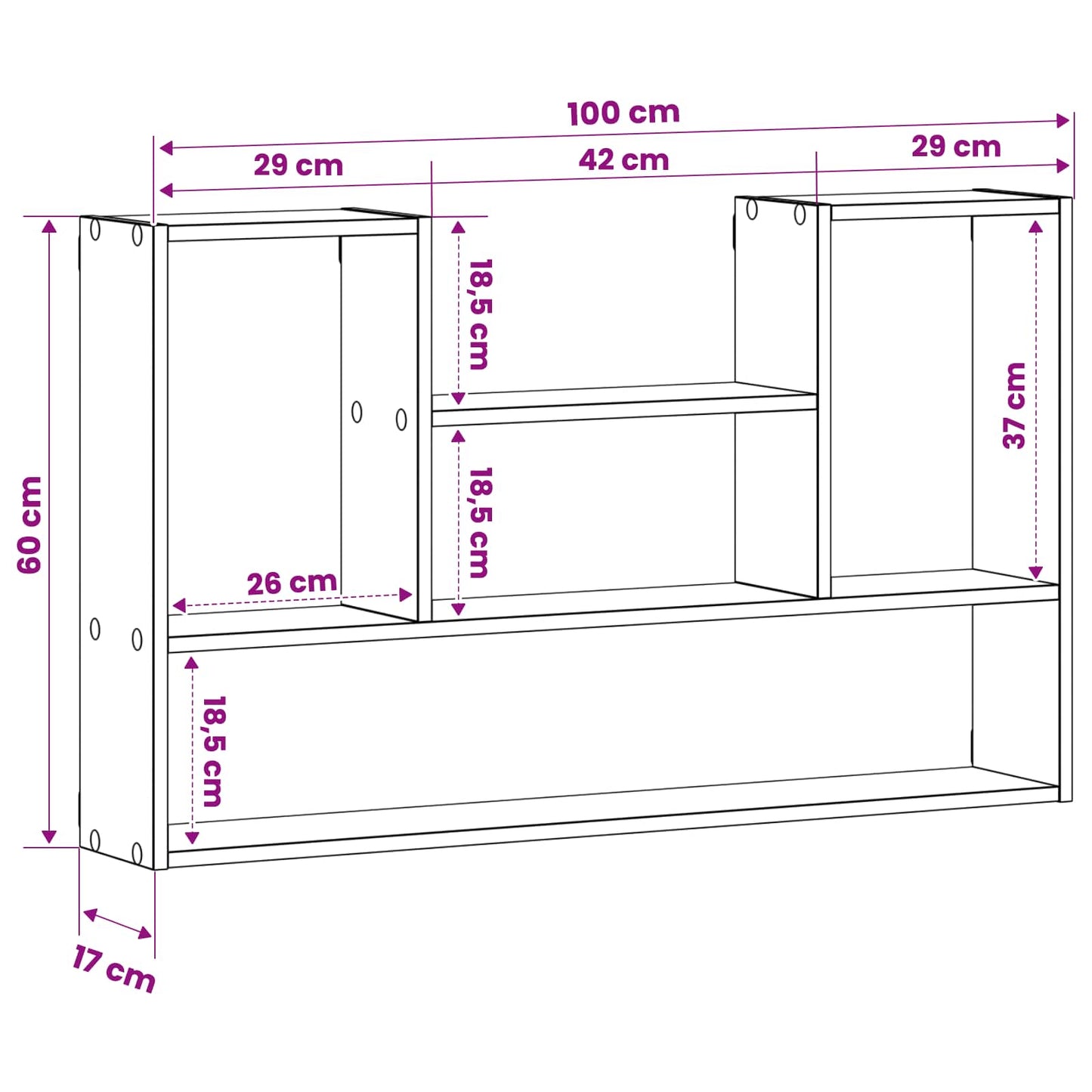 Wall Shelf White 100 x 17 x 60 cm Engineered Wood
