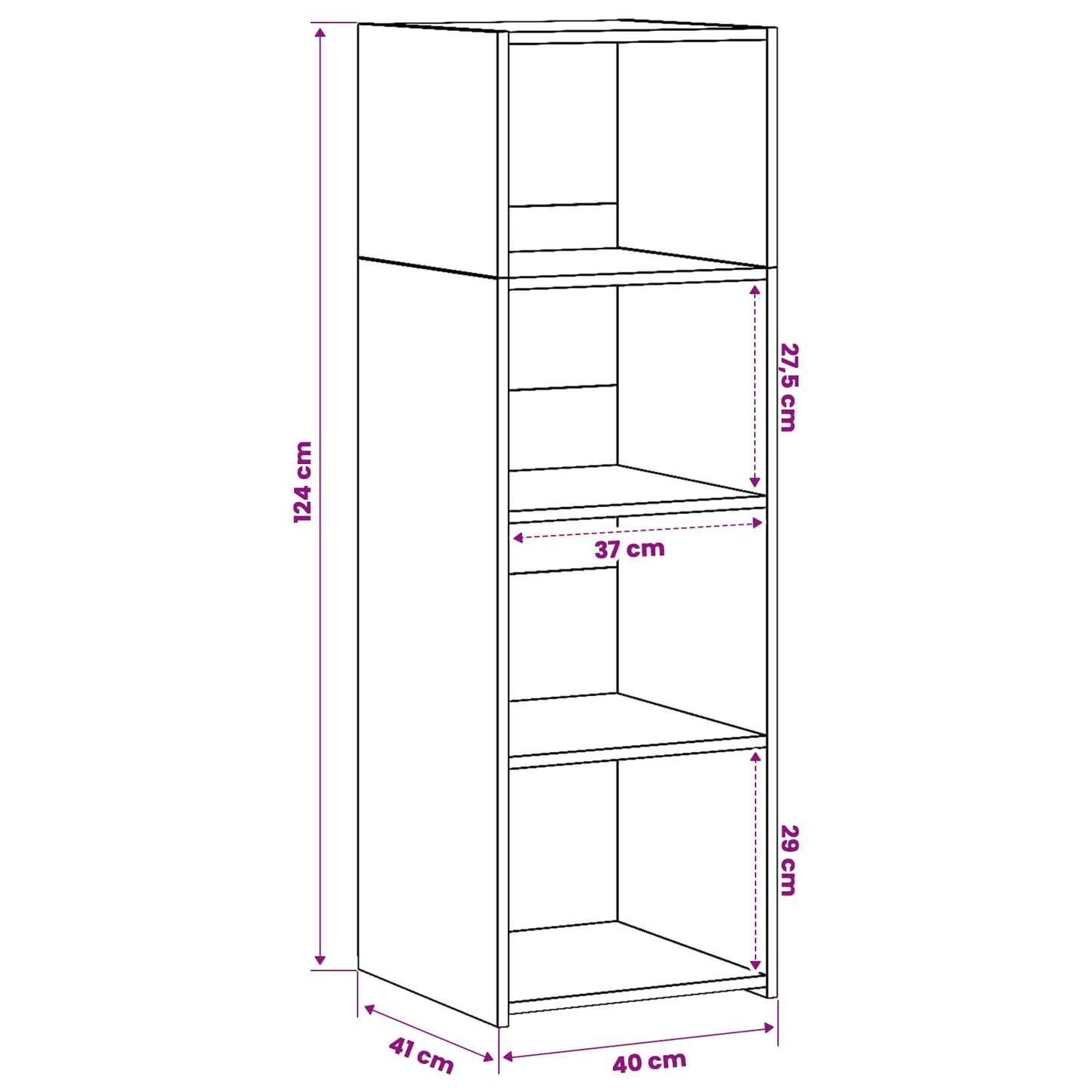 Highboard Old Wood 40 x 41 x 124 cm Engineered Wood