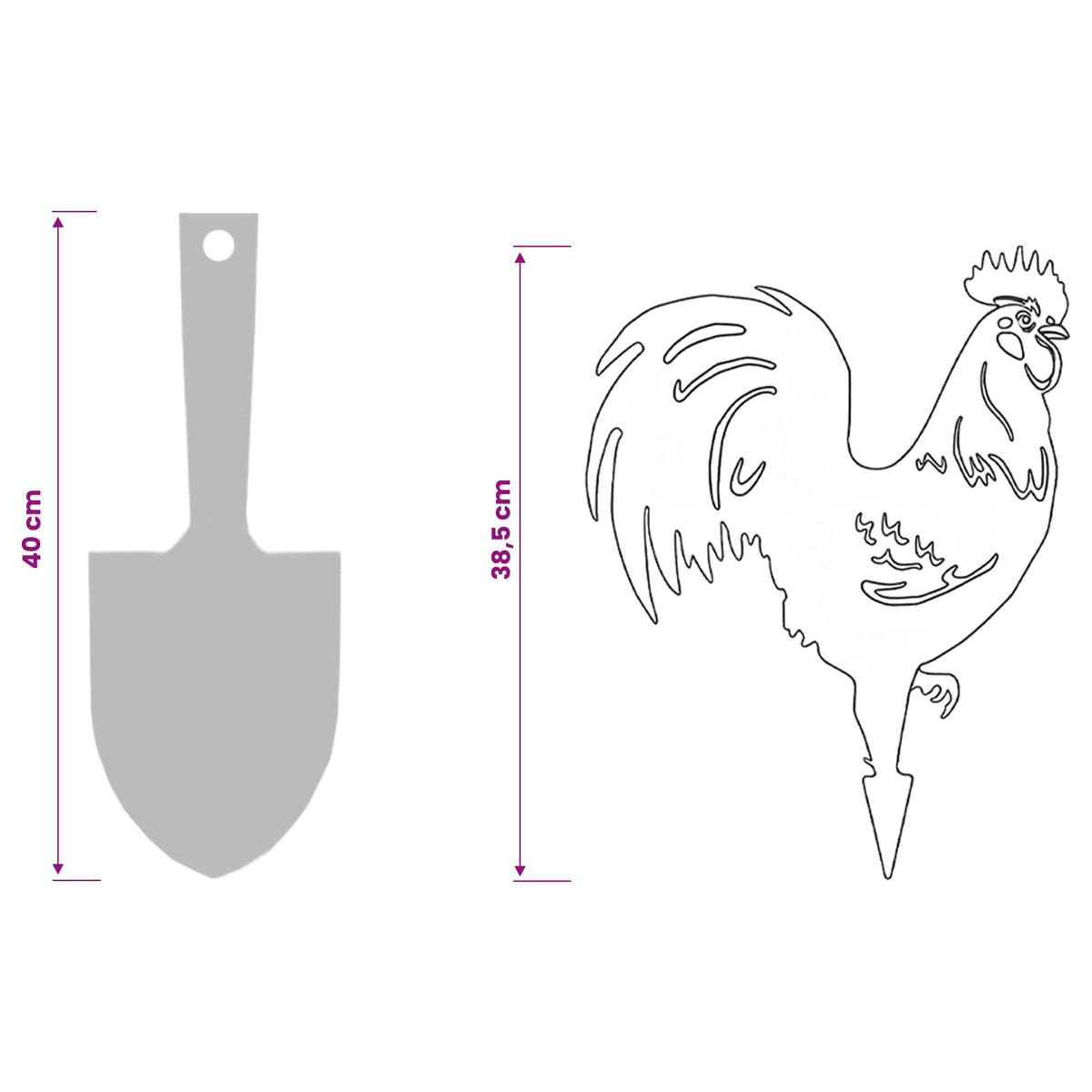 Garden Stake 38.5 x 33 cm Steel Black