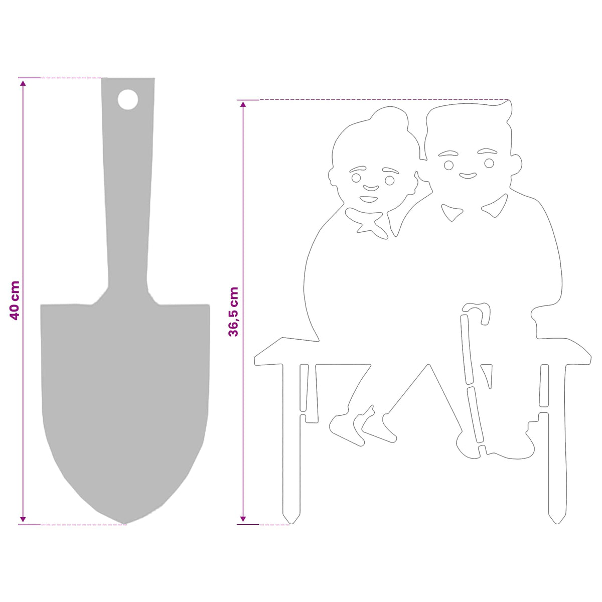 Garden Stake 36.5 x 29 cm Steel White