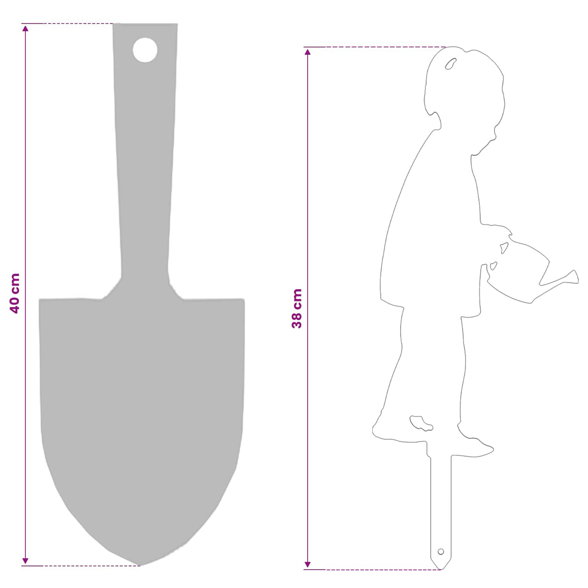 Garden Stake 38 x 15 cm Stainless Steel Silver