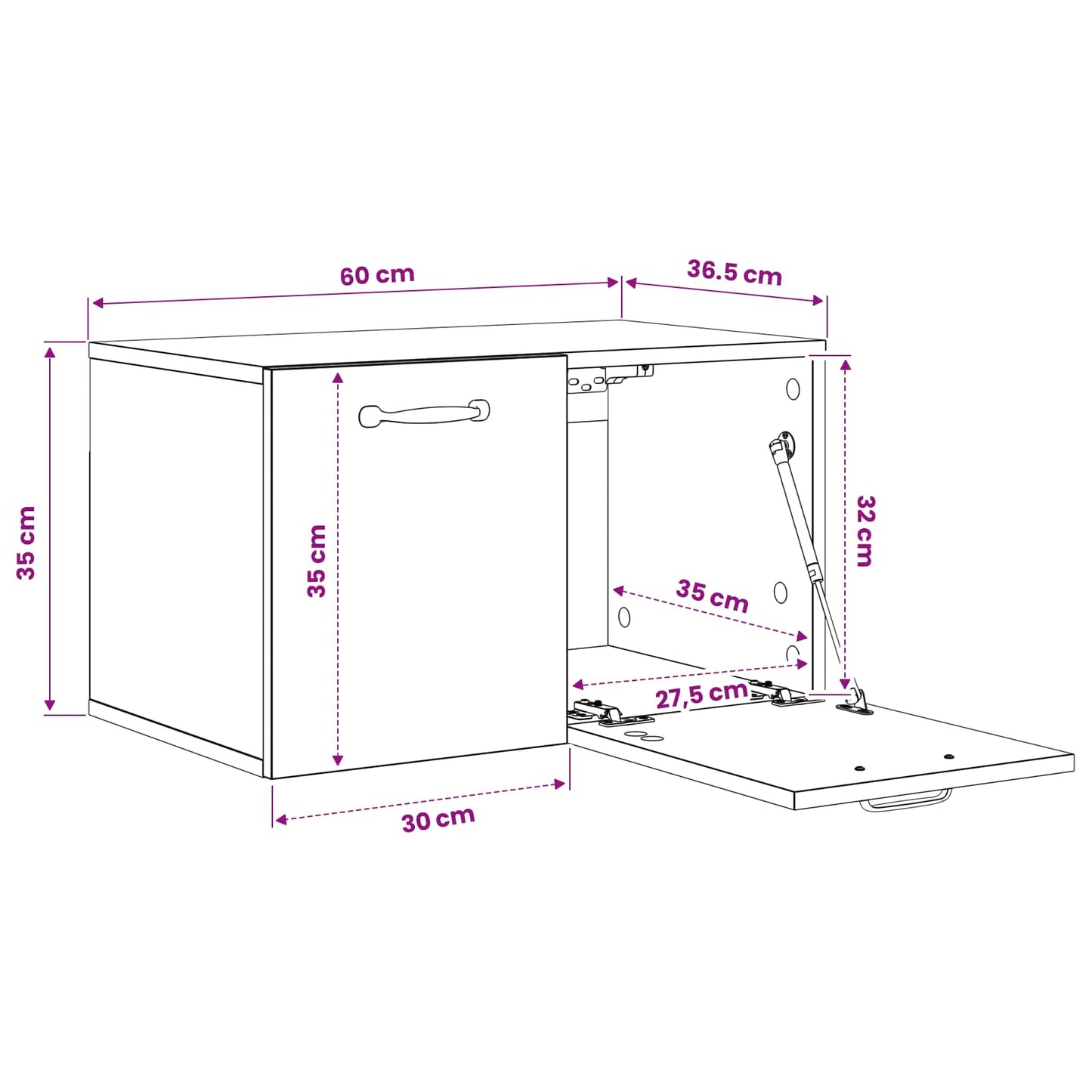 Wall Cabinet 60 x 36.5 x 35 cm Engineered Wood Artisan Oak