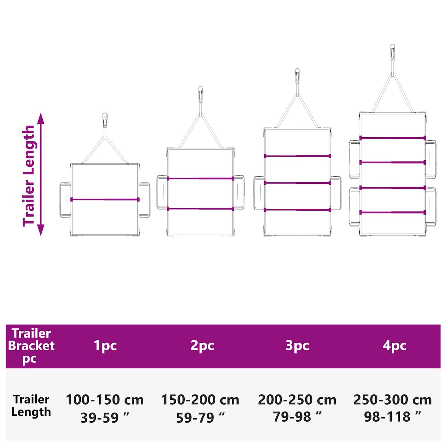 Tarpaulin Bracket for Trailers Silver 102-155 cm Aluminum