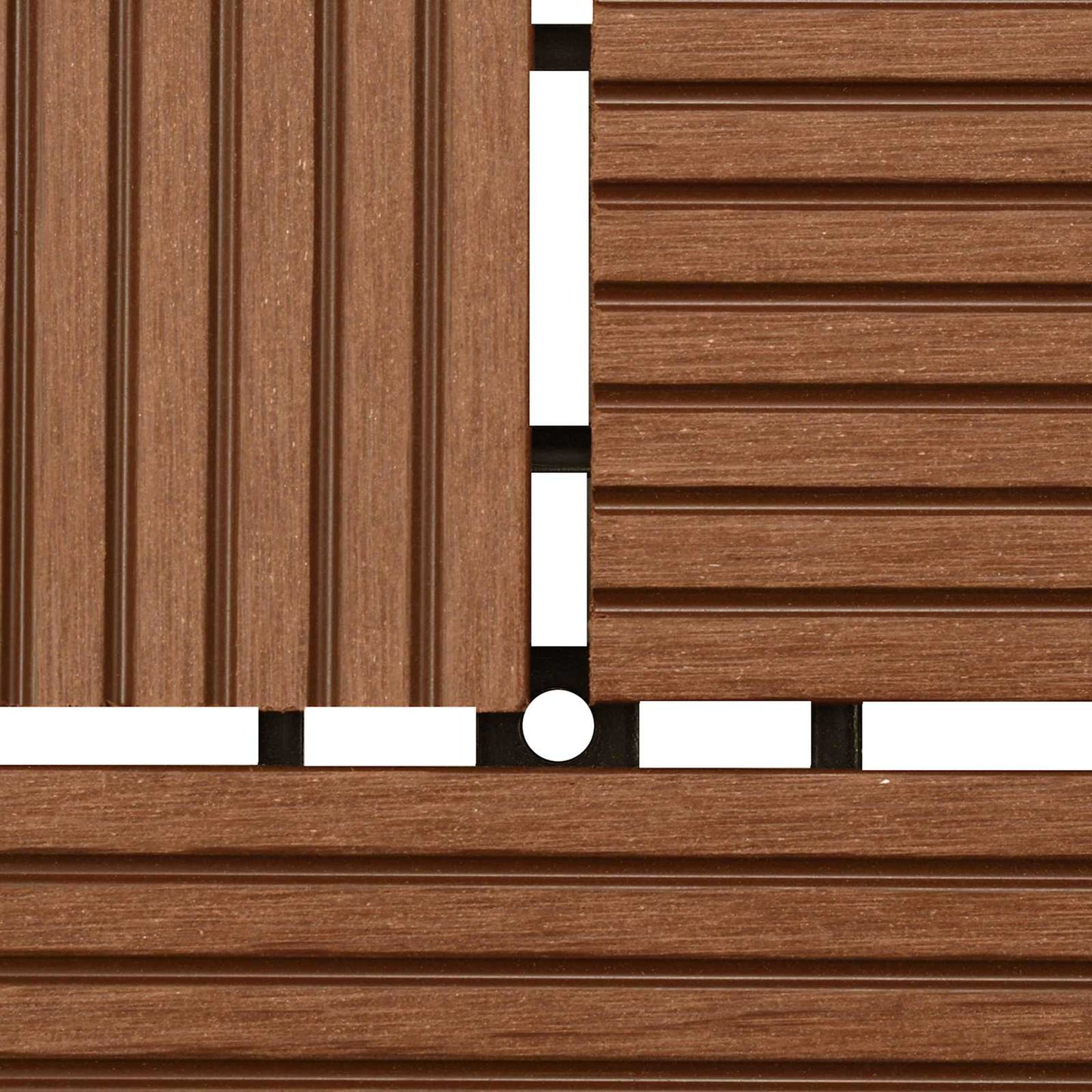 Decking Tile 22 pcs Brown 30 x 30 cm WPC