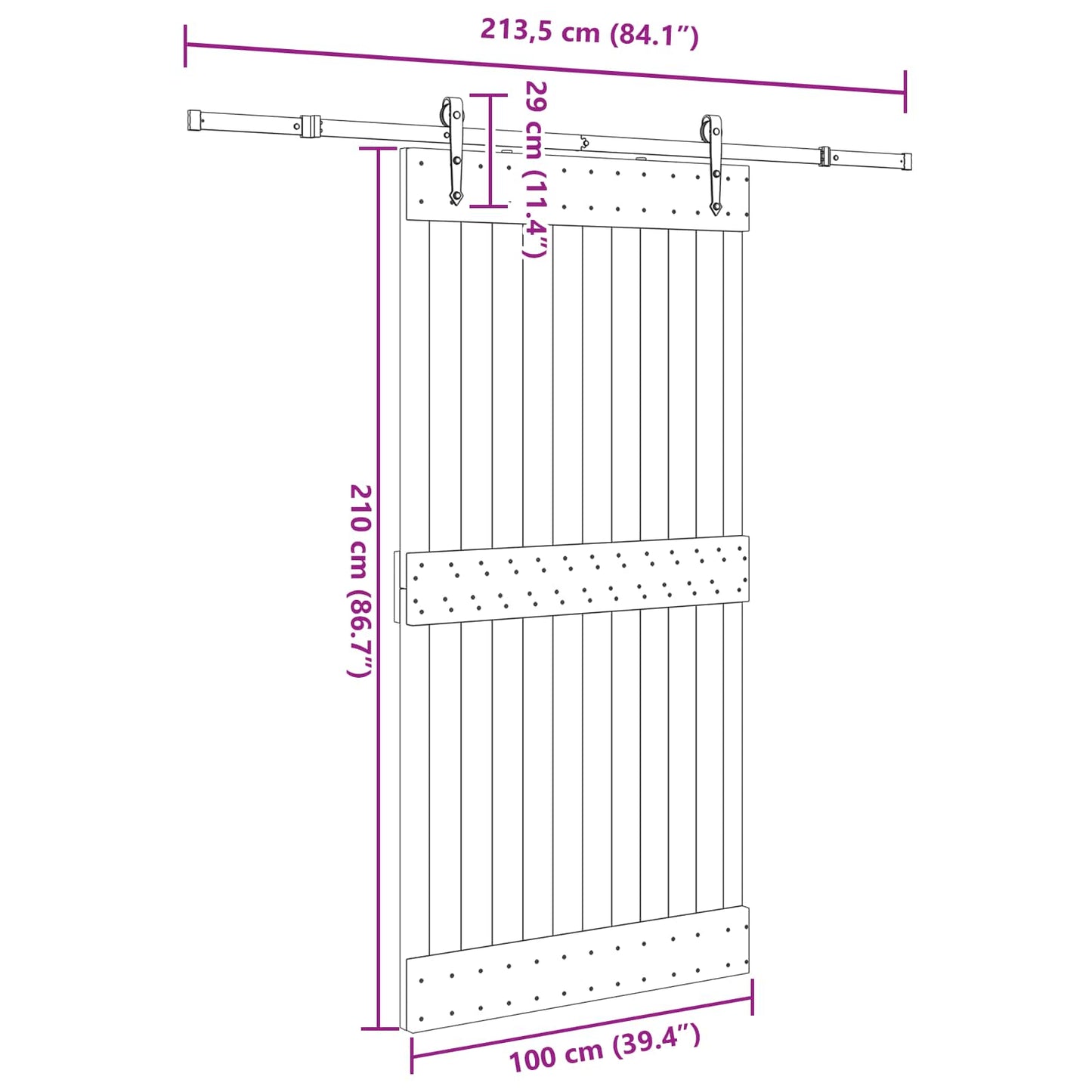 Sliding Door NARVIK Natural and Black