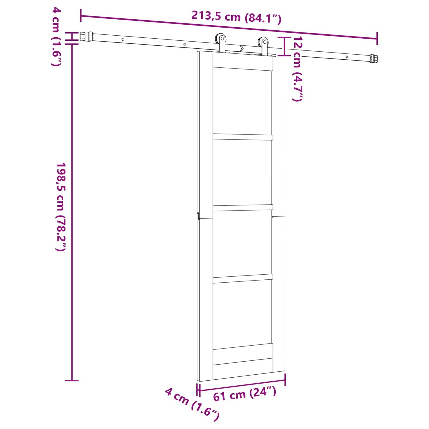 Sliding Door ORKDAL Natural 61 x 198.5 cm Solid Pine Wood