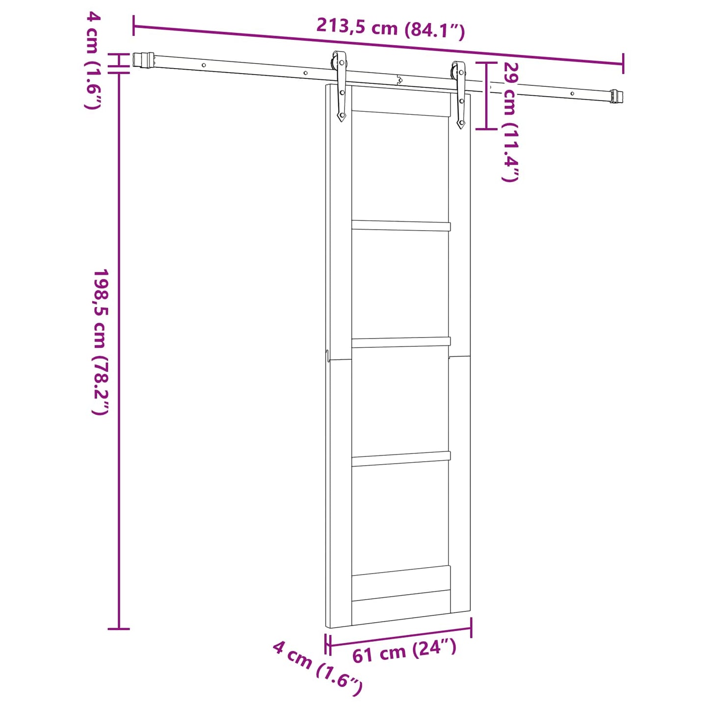 Sliding Door ORKDAL Natural 61 x 198.5 cm Solid Pine Wood