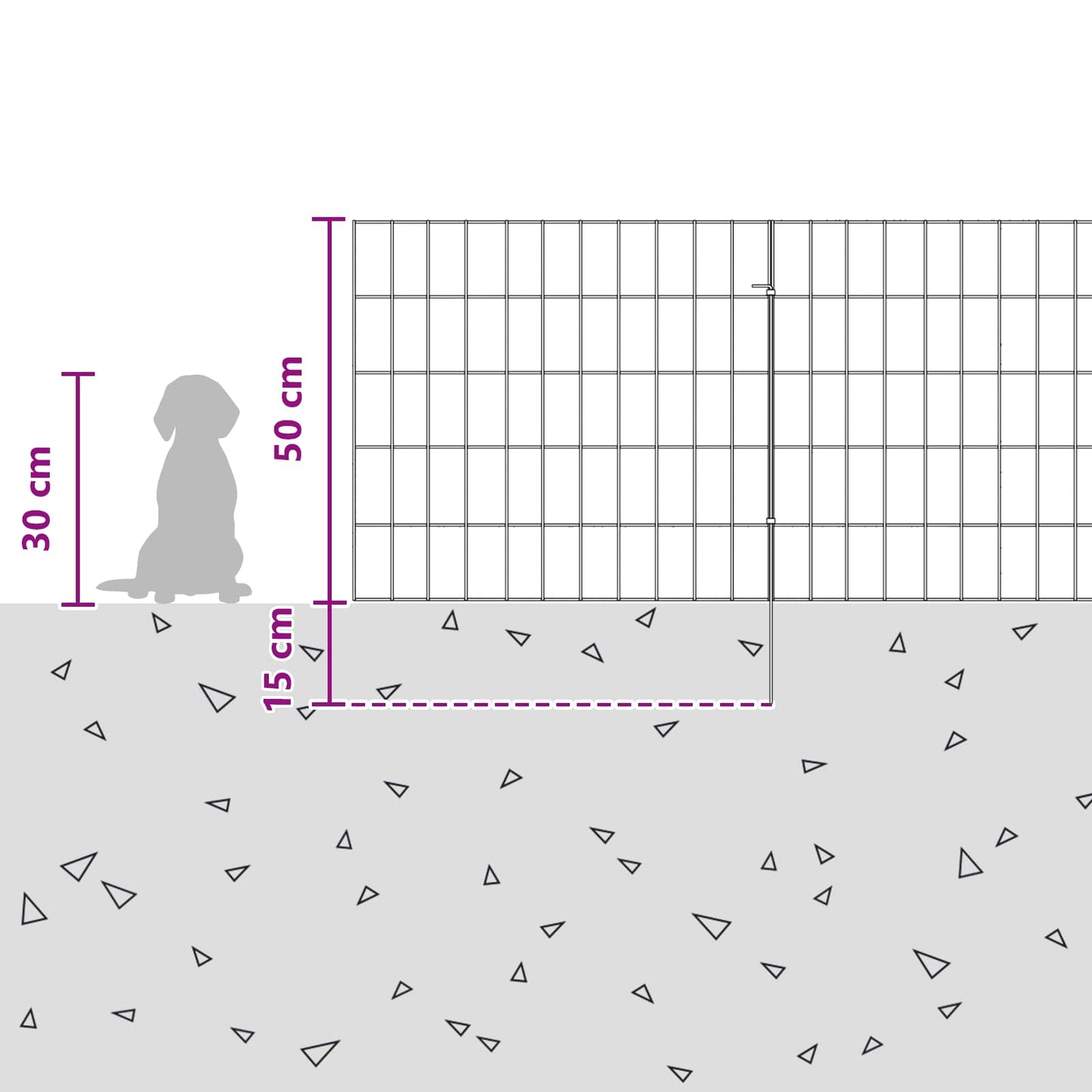 Garden Fence with Stakes 48 pcs 55 x 50 cm Mesh Silver