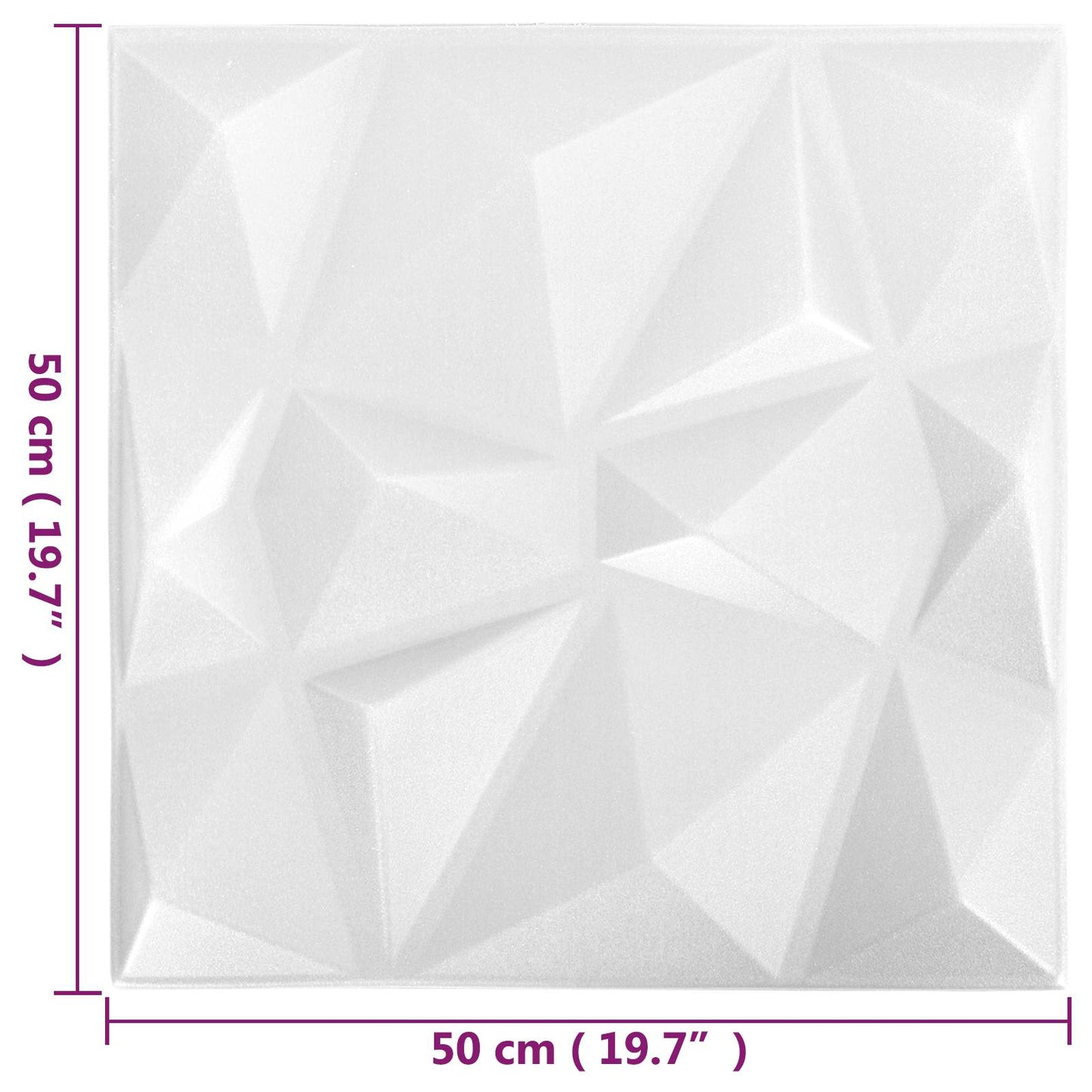 Wall Panels 48 pcs 50 x 50 cm Diamond White XPS Foam