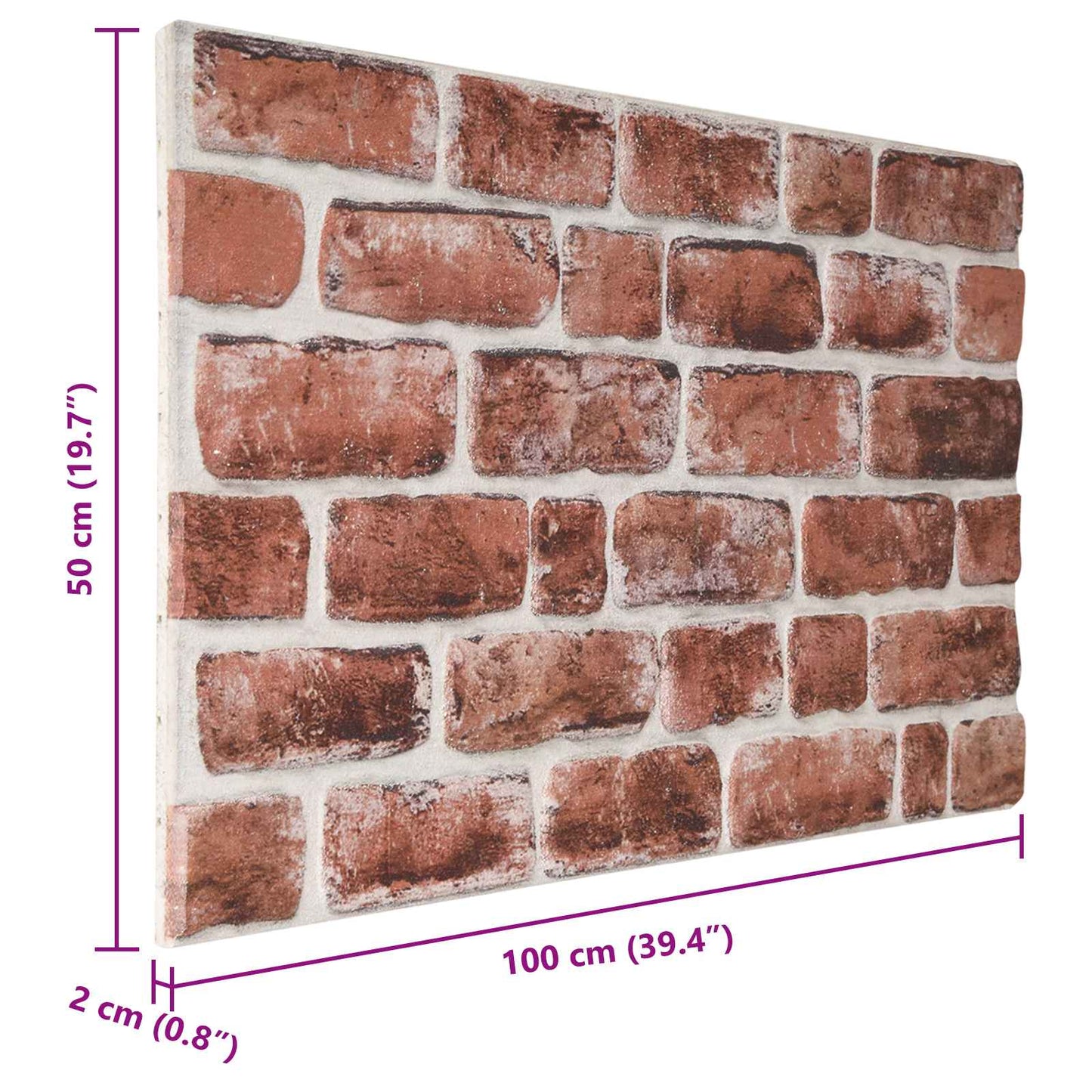 Wall Panels 10 pcs 100 x 50 cm Dark Brown and White EPS Foam