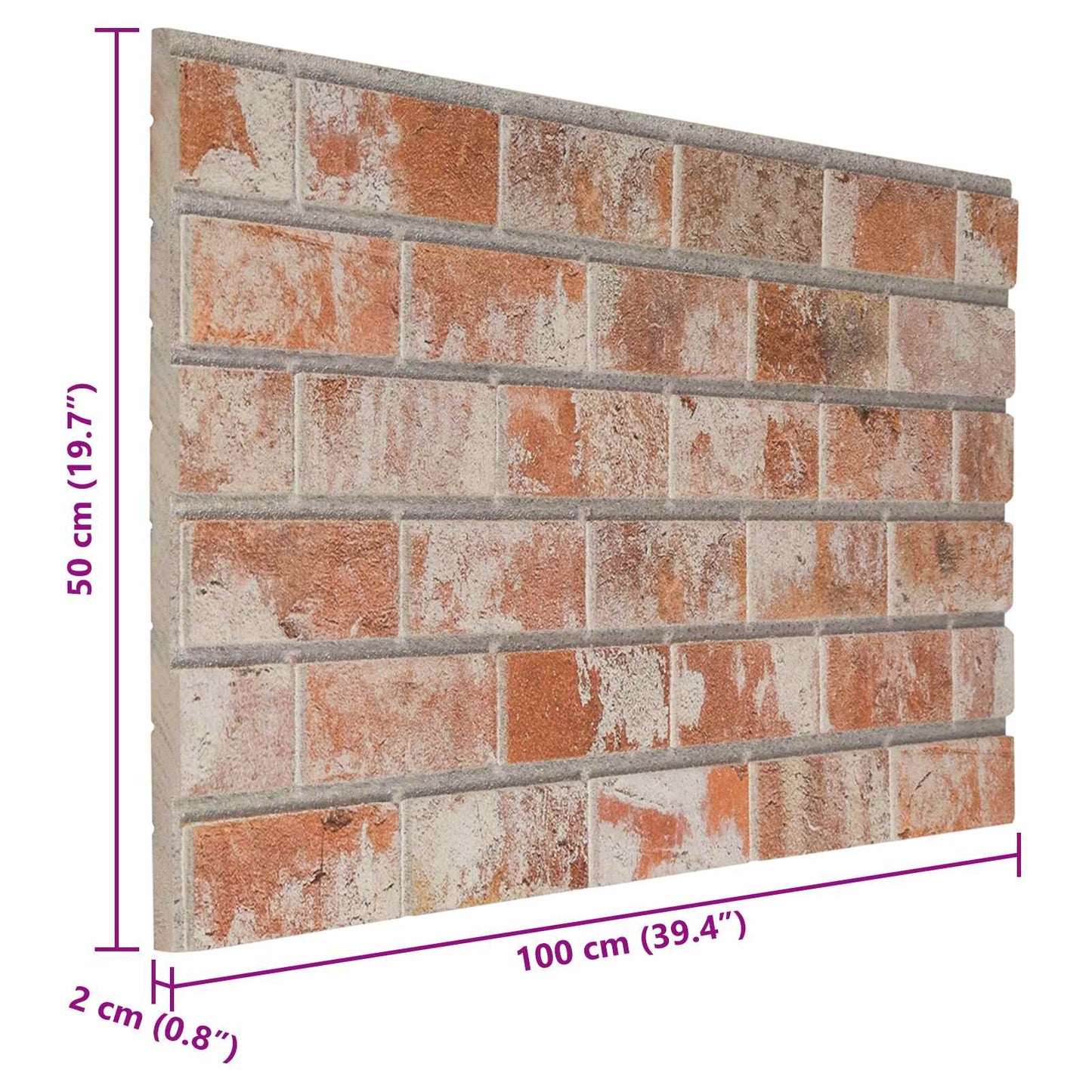 Wall Panels 10 pcs 100 x 50 cm Orange EPS Foam