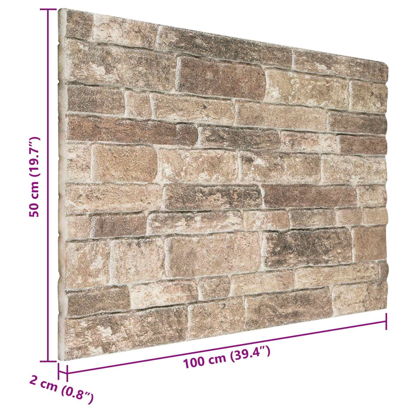 Wall Panels 10 pcs 100 x 50 cm Multicolour EPS Foam