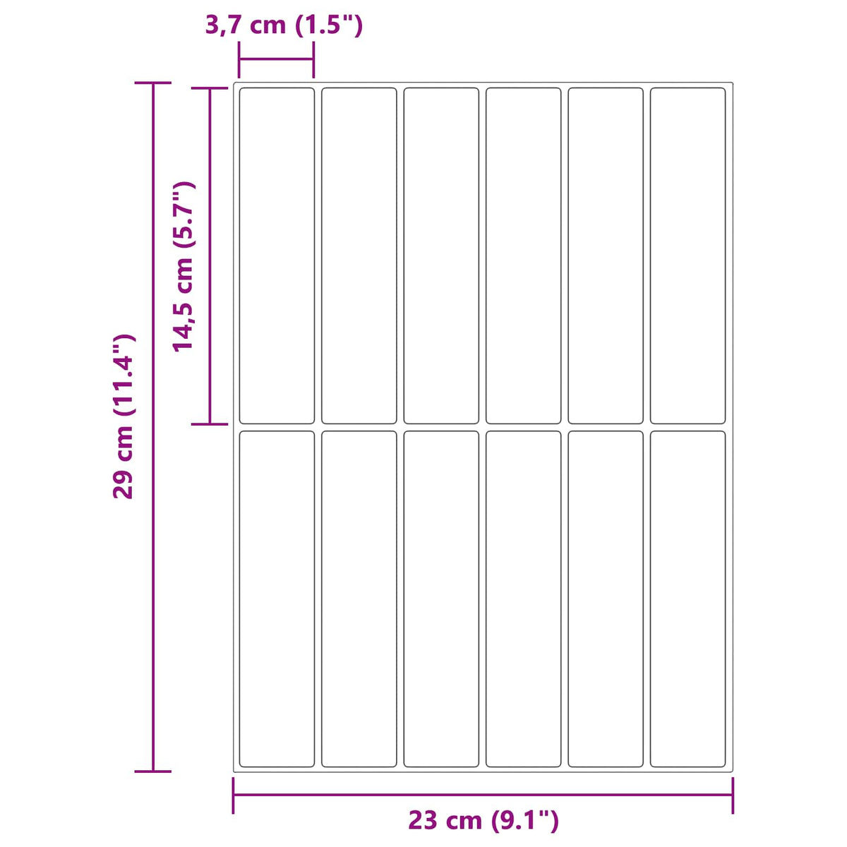 Rectangular Tile 20 pcs Grey Green 29 x 23 x 0.08 cm