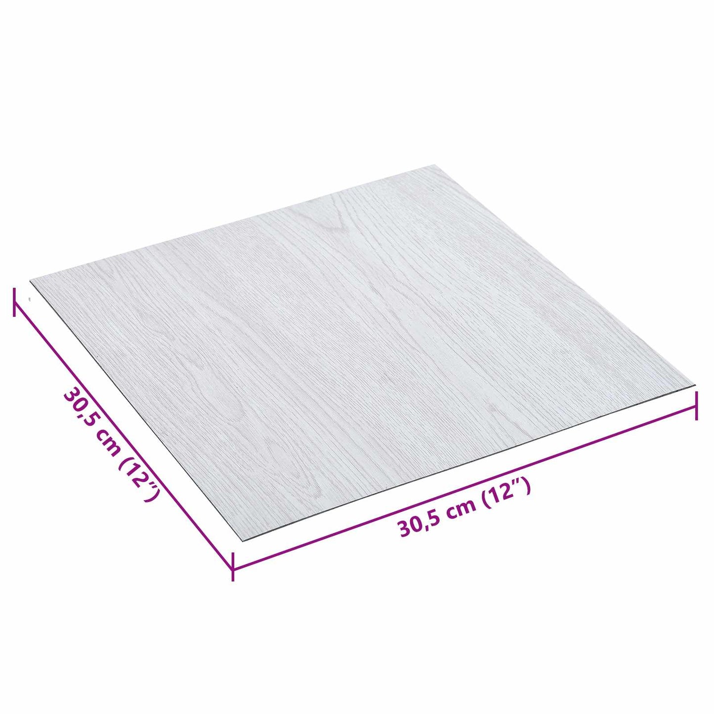 Self-adhesive Flooring Planks 30.5 x 30.5 cm 20 pcs PVC White