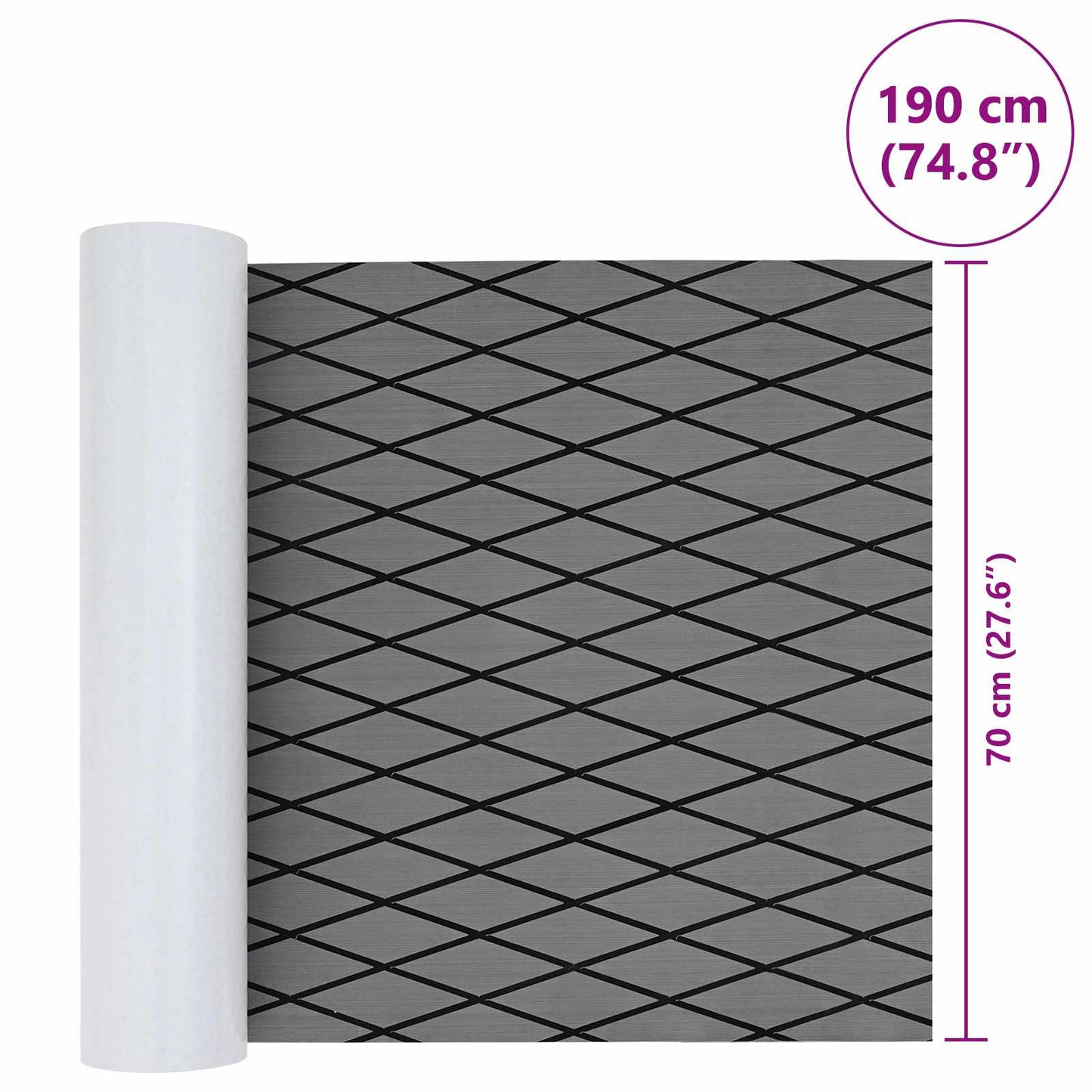 Boat Mat Harlequin Light Grey and Black 190 x 70 cm EVA