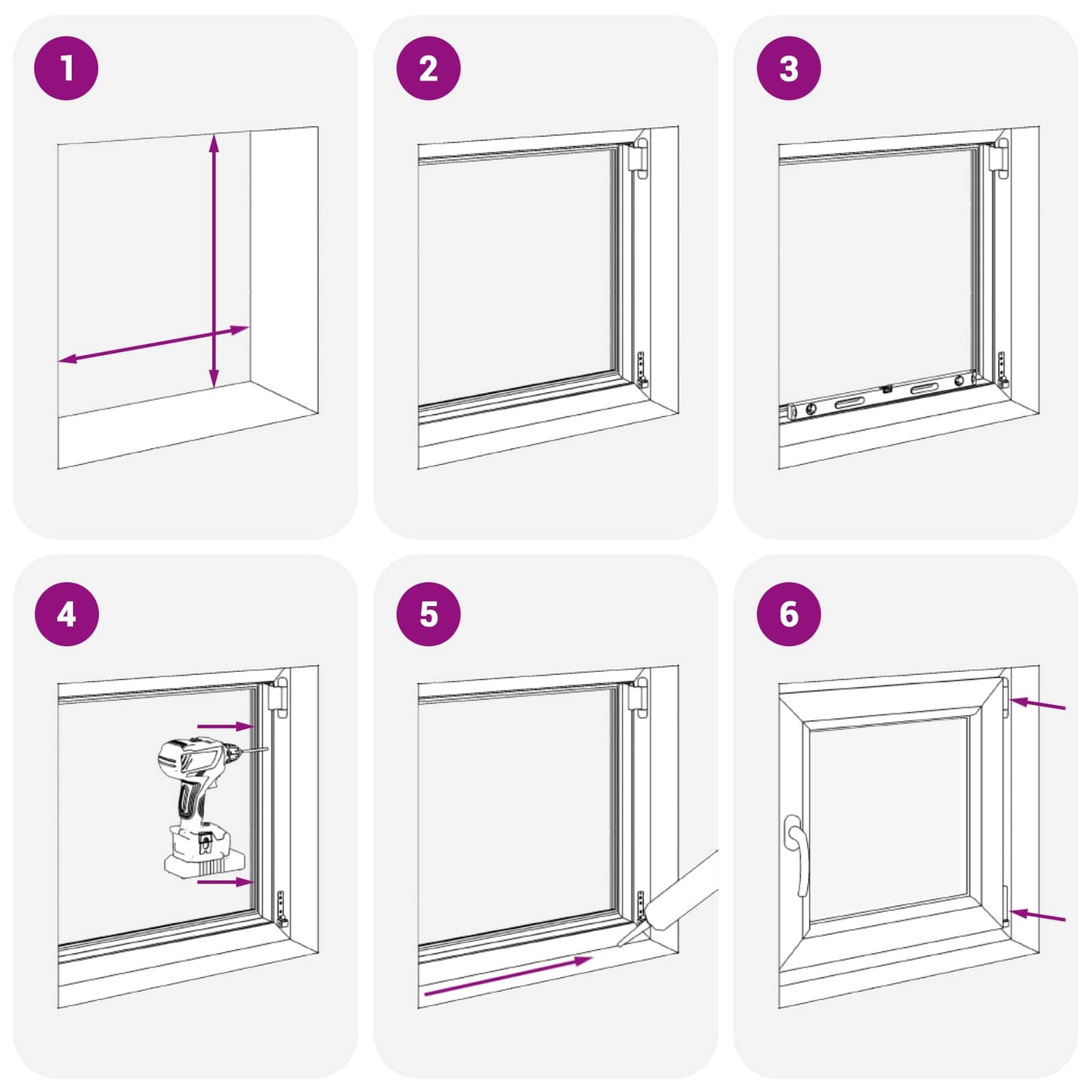 Basement Window Internal Colour White RISOR 50 x 50 cm