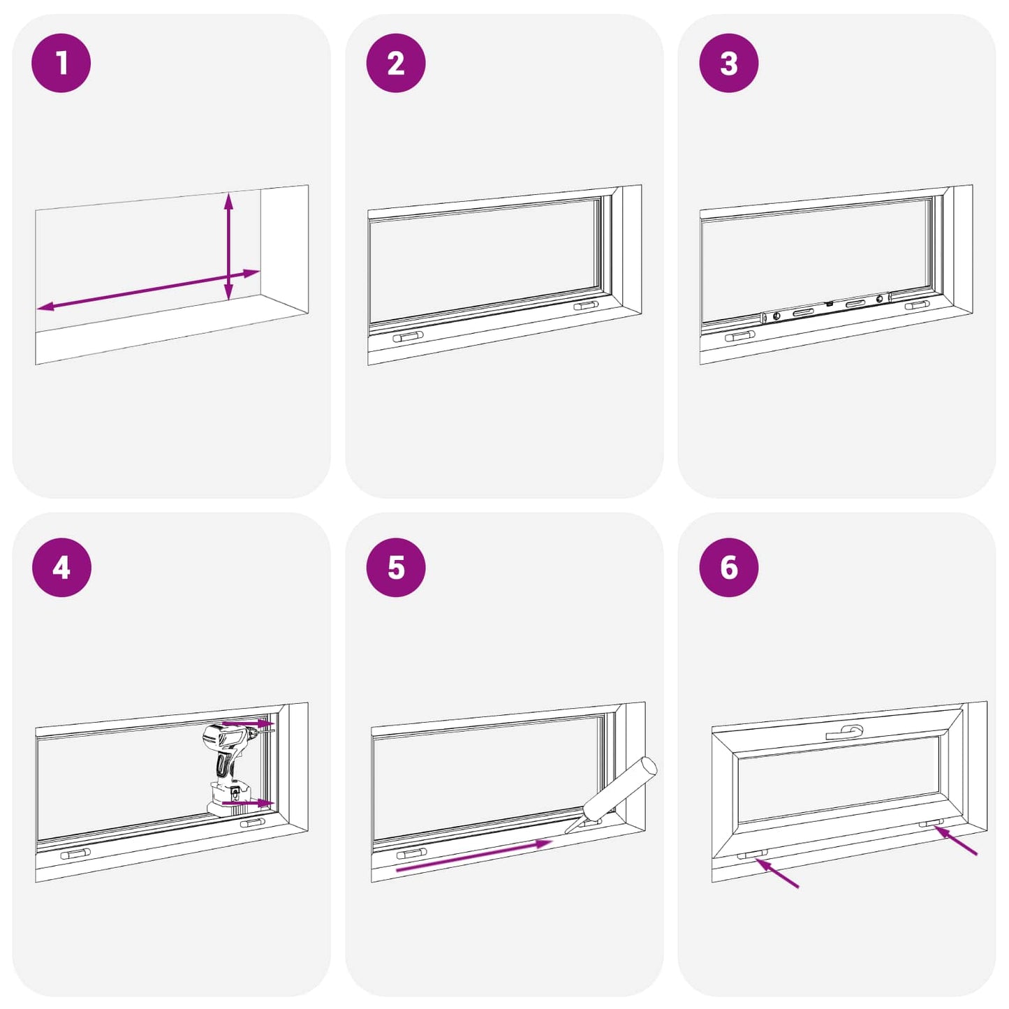 Tilt & Turn Basement Window RISOR 100 x 50 cm PVC and Glass