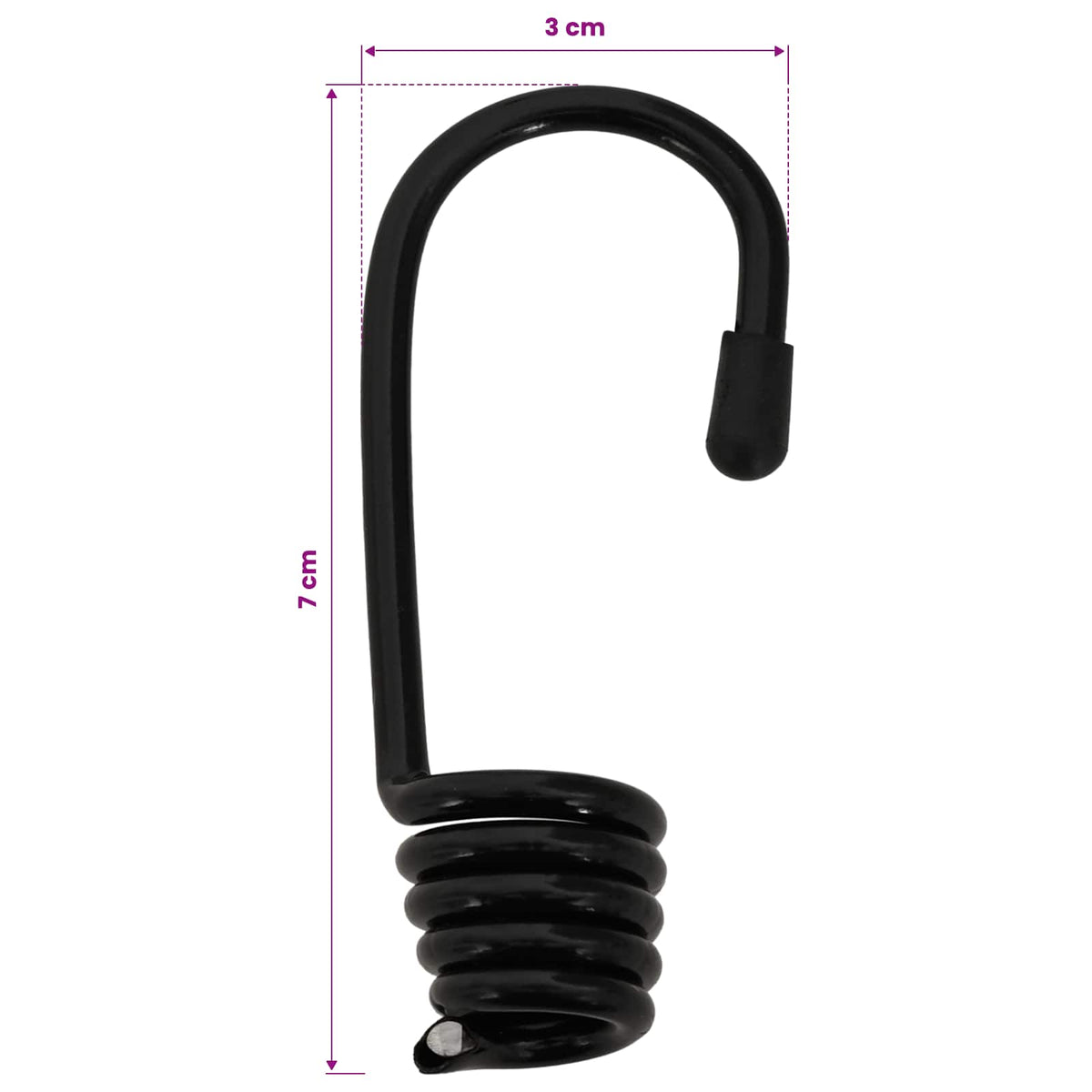 Bungee Cords with Hooks 6 mm Black PP and Rubber