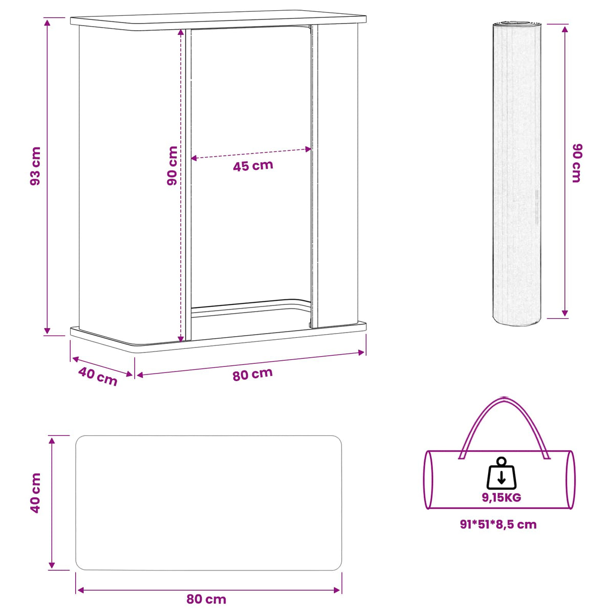 Trade Show Counter Light Brown and White 80 x 40 x 93 cm
